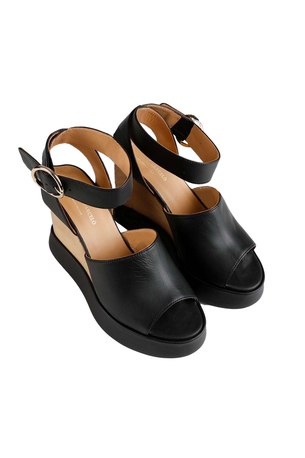 Paloma Barcelo Dolgu Topuklu Deri Sandalet-Libas Trendy Fashion Store