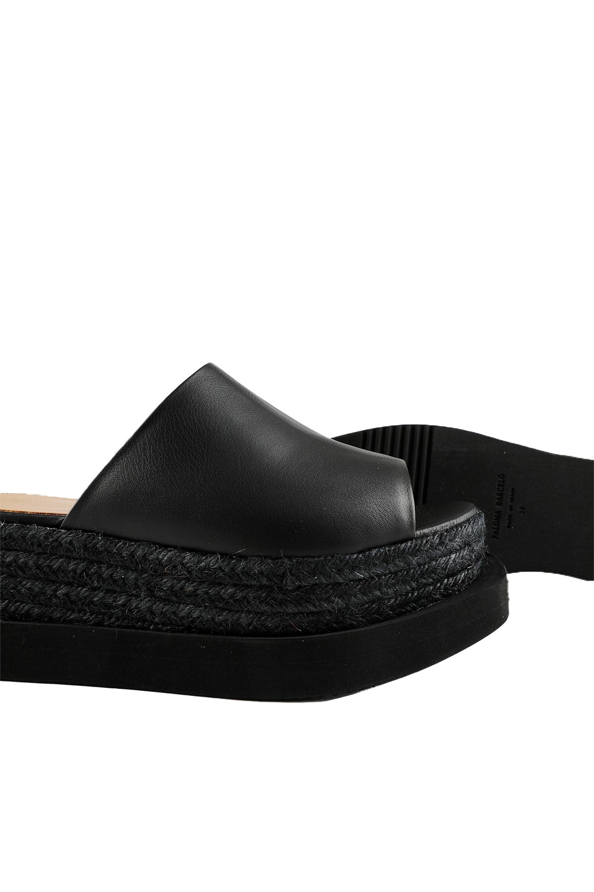 Paloma Barcelo Hasır Dolgu Topuklu Deri Terlik-Libas Trendy Fashion Store