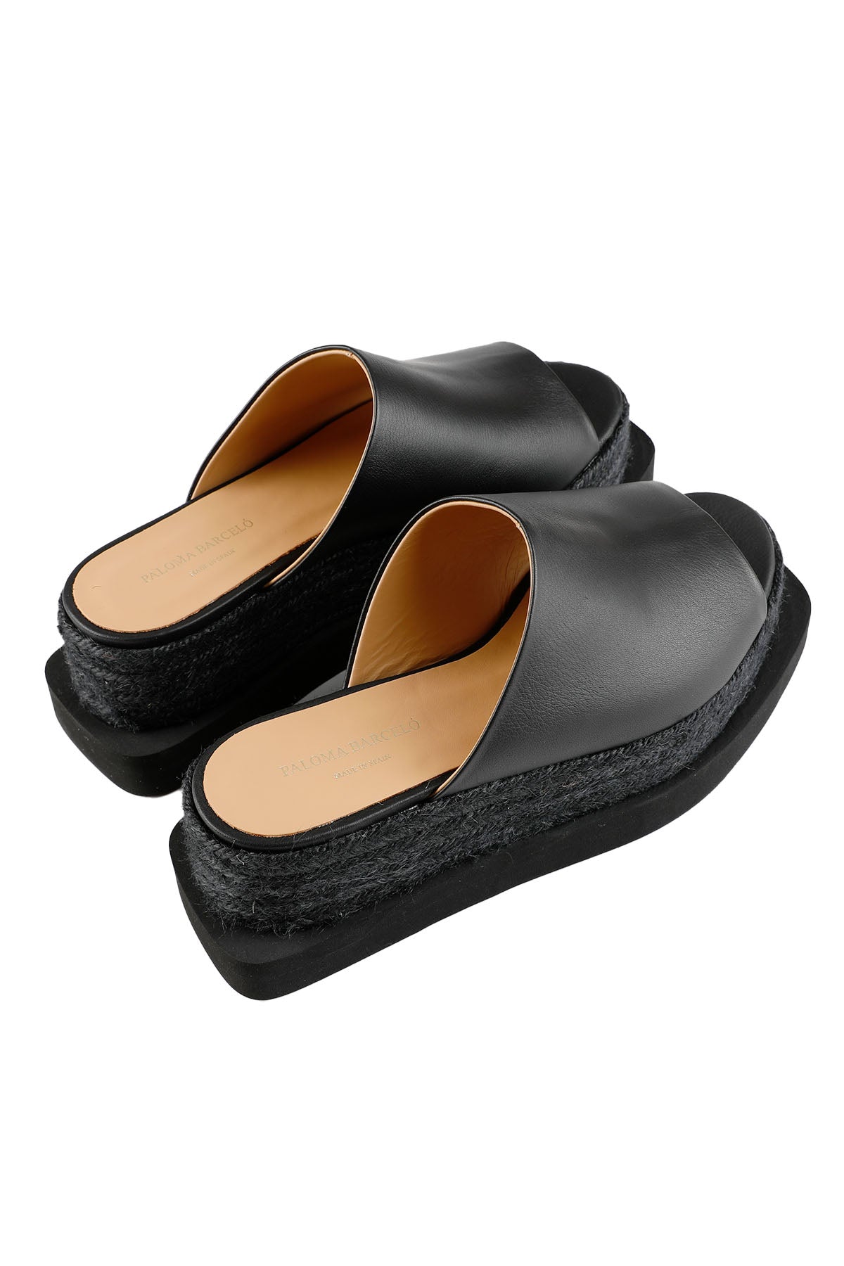 Paloma Barcelo Hasır Dolgu Topuklu Deri Terlik-Libas Trendy Fashion Store