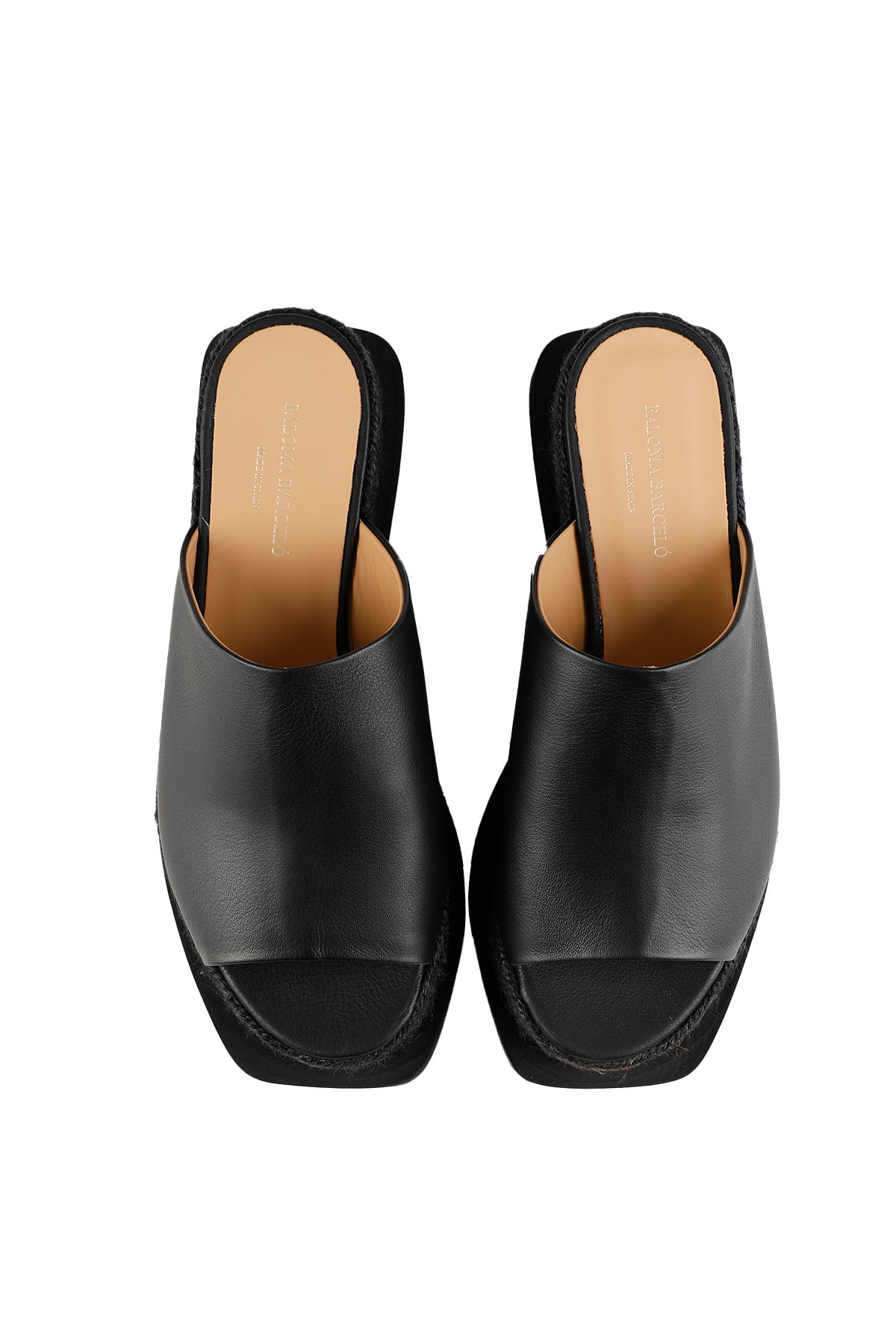 Paloma Barcelo Hasır Dolgu Topuklu Deri Terlik-Libas Trendy Fashion Store