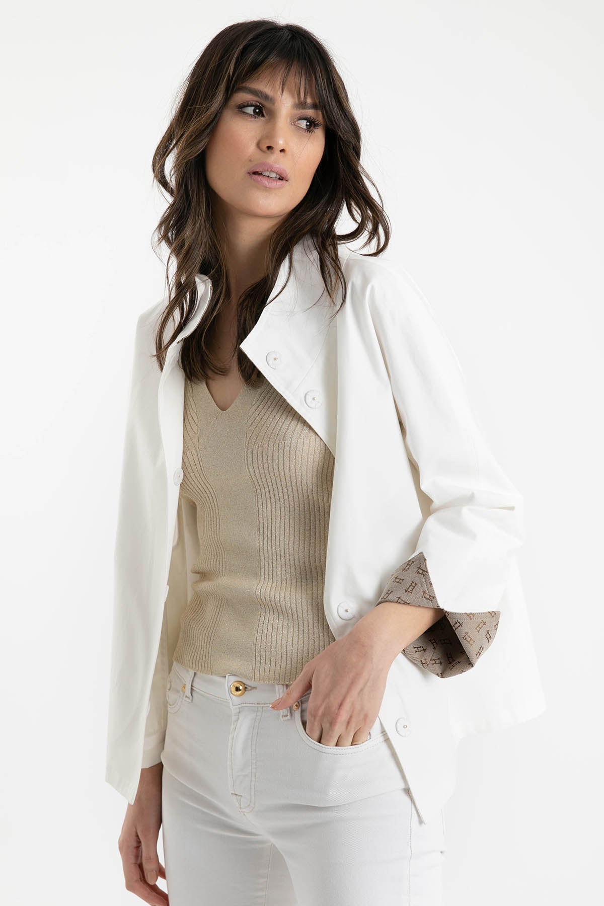 Herno Rain Collection Dik Yaka Monogram Detaylı Mont-Libas Trendy Fashion Store