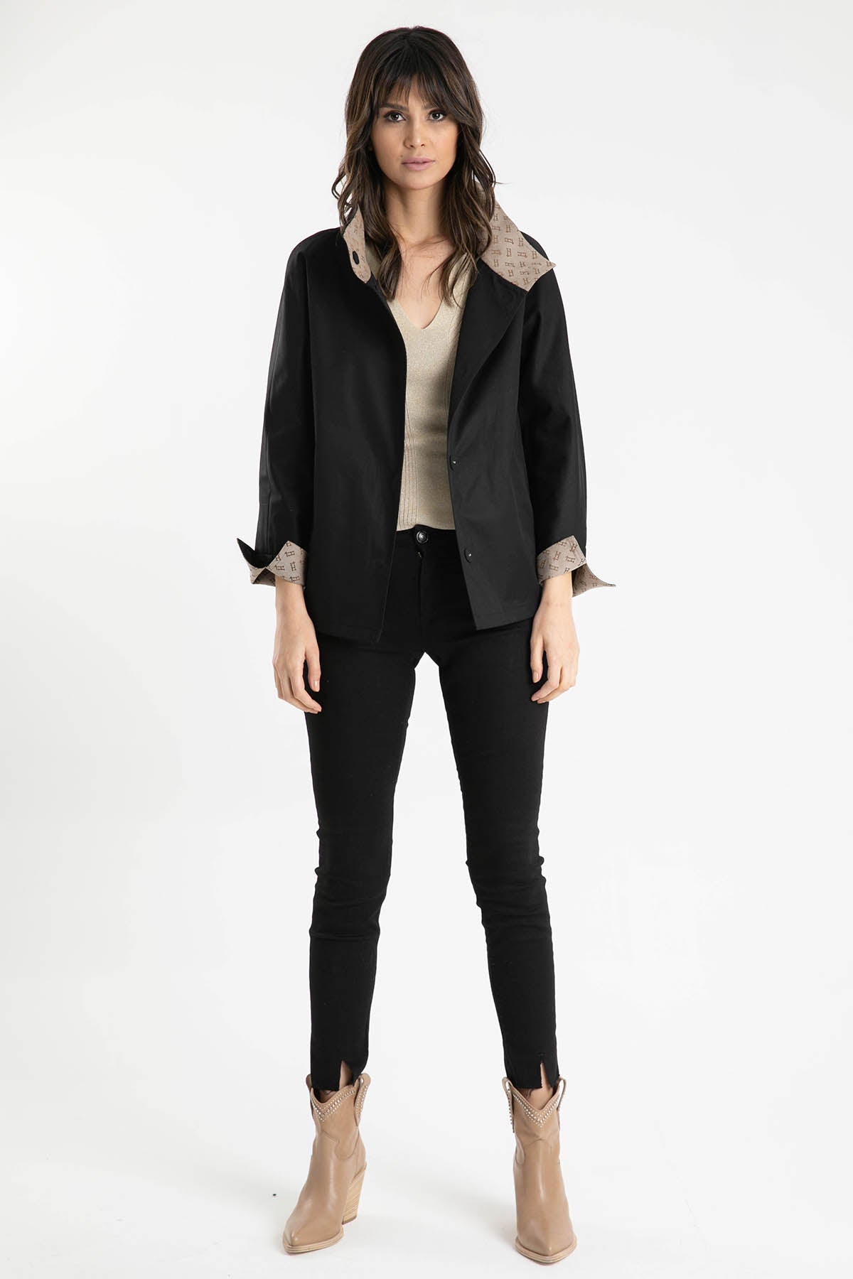 Herno Rain Collection Dik Yaka Gizli Patlı Mont-Libas Trendy Fashion Store