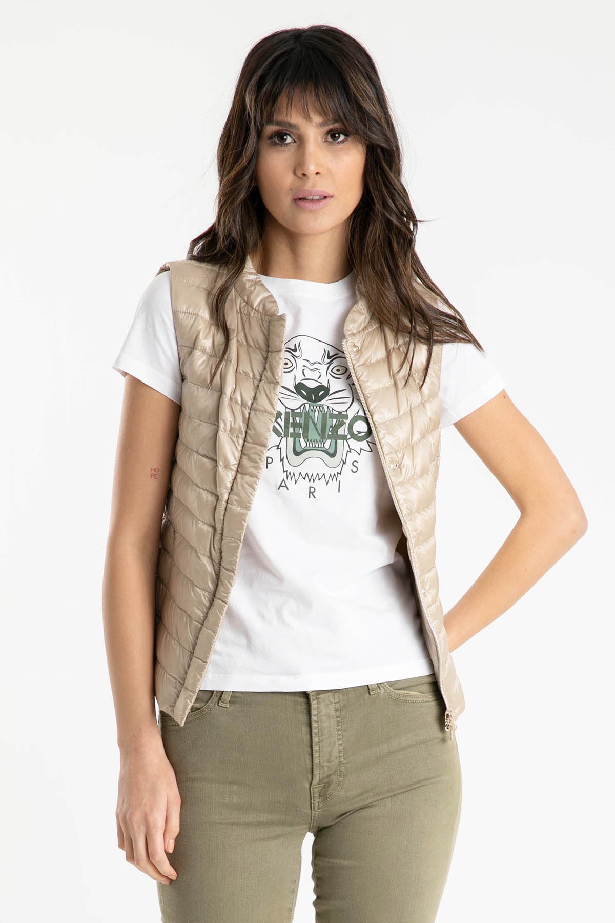 Herno Dik Yaka Belden Oturan Puffer Yelek-Libas Trendy Fashion Store