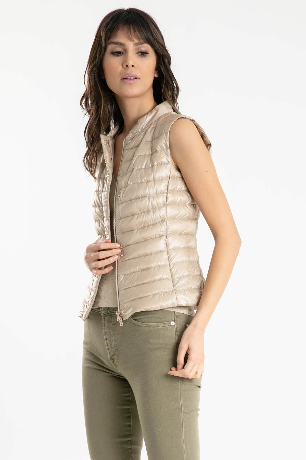 Herno Dik Yaka Belden Oturan Puffer Yelek-Libas Trendy Fashion Store