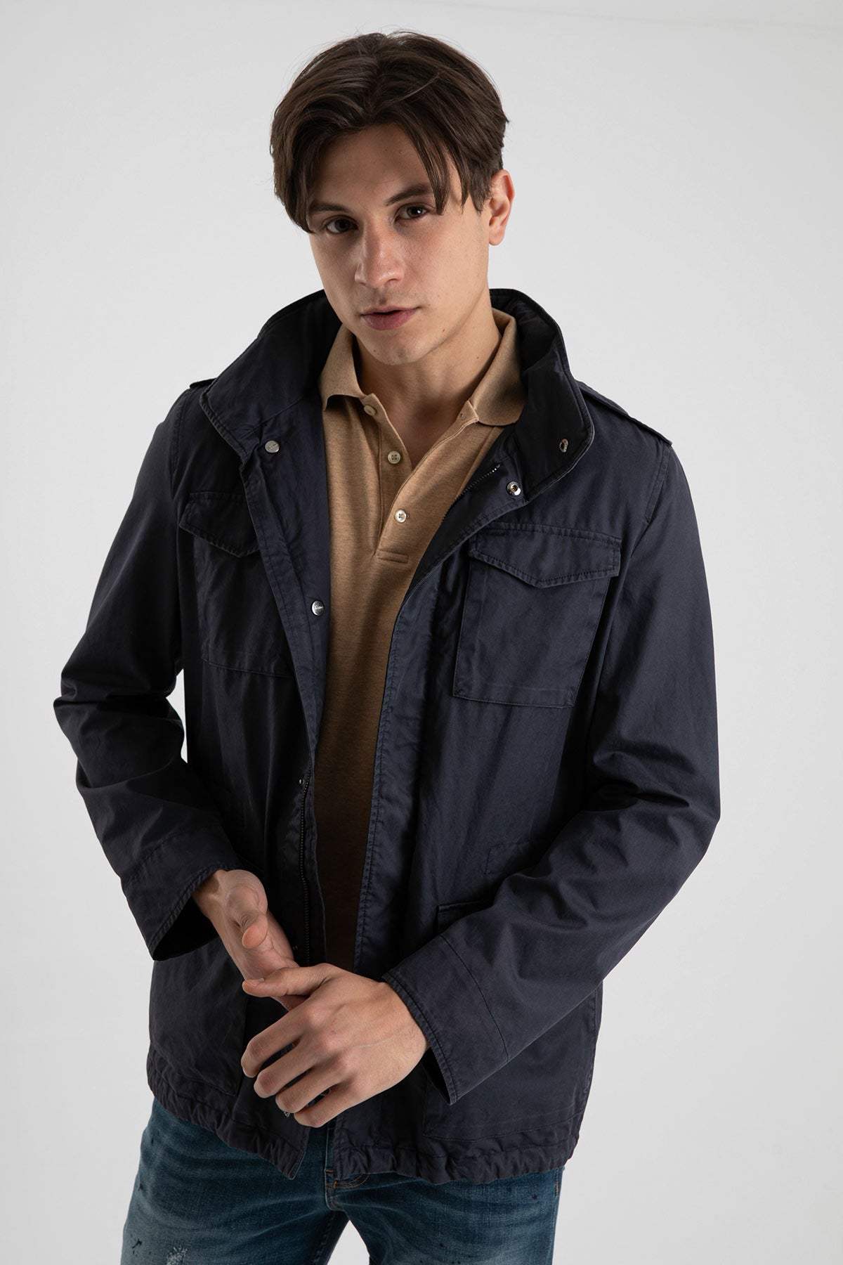 Herno Yıkamalı Kapak Cepli Mont Ceket-Libas Trendy Fashion Store