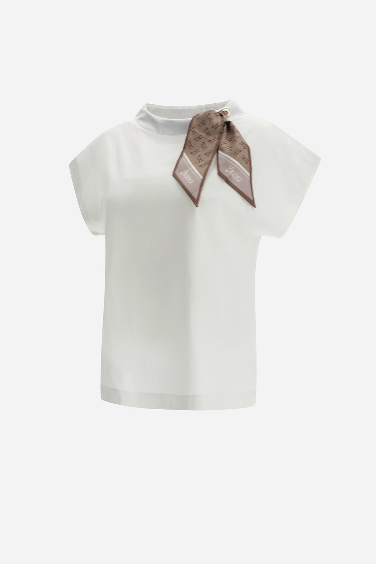 Herno İpek Monogram Fularlı T-Shirt-Libas Trendy Fashion Store