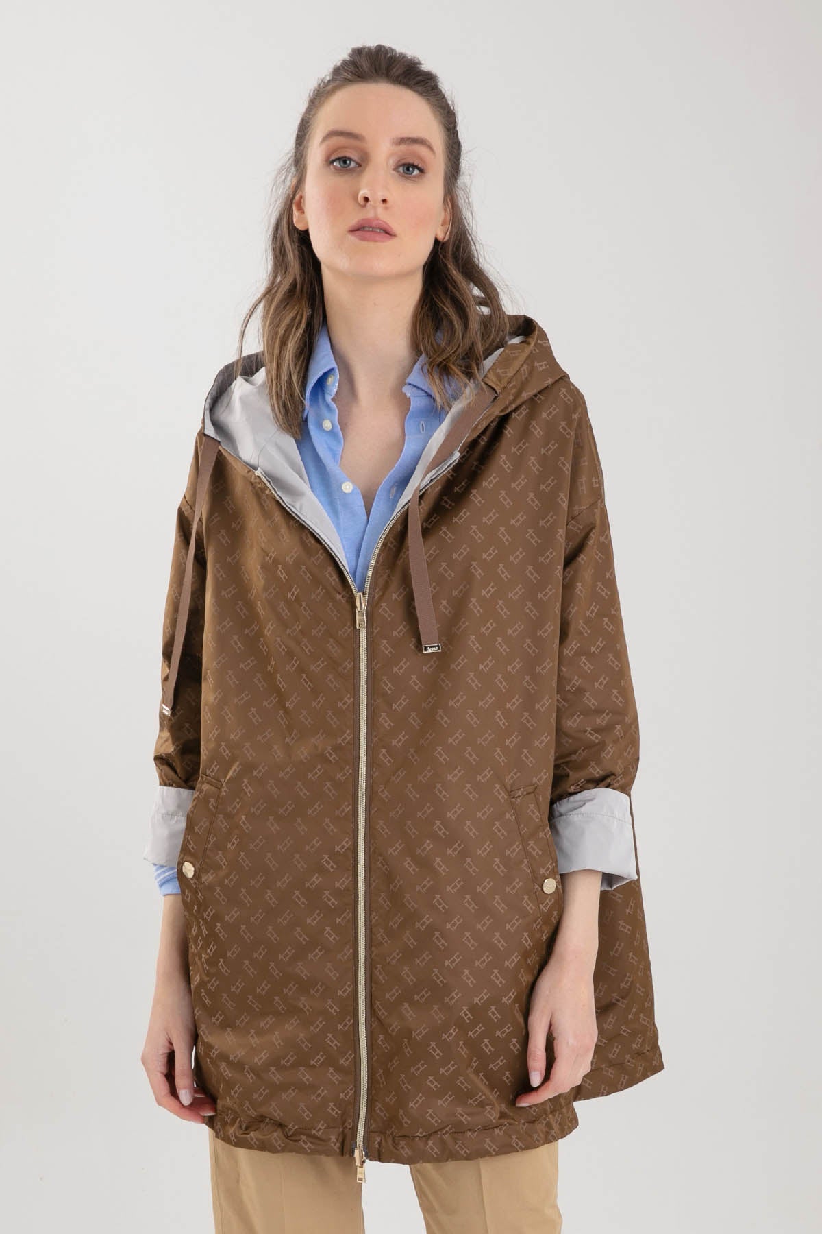 Herno Çift Taraflı Monogramlı Trençkot-Libas Trendy Fashion Store