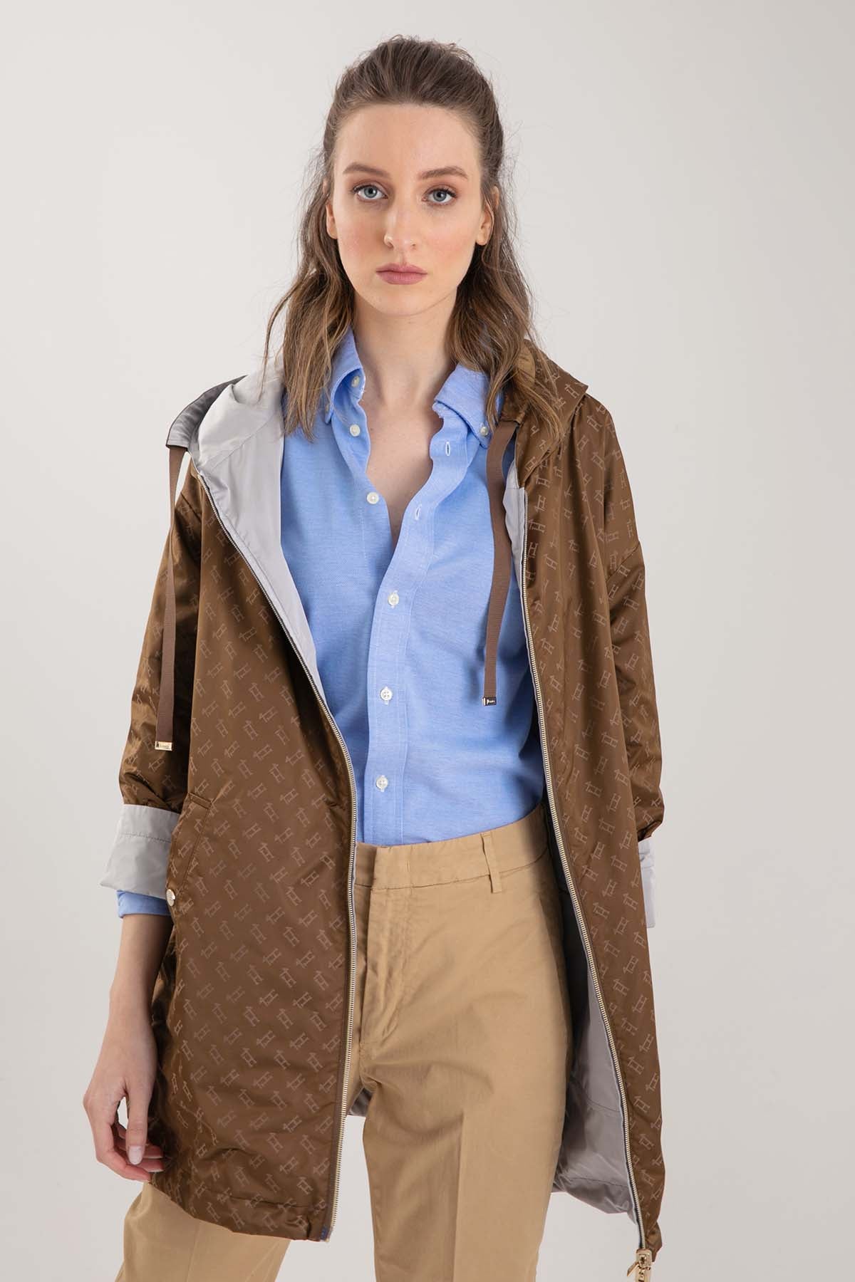 Herno Çift Taraflı Monogramlı Trençkot-Libas Trendy Fashion Store