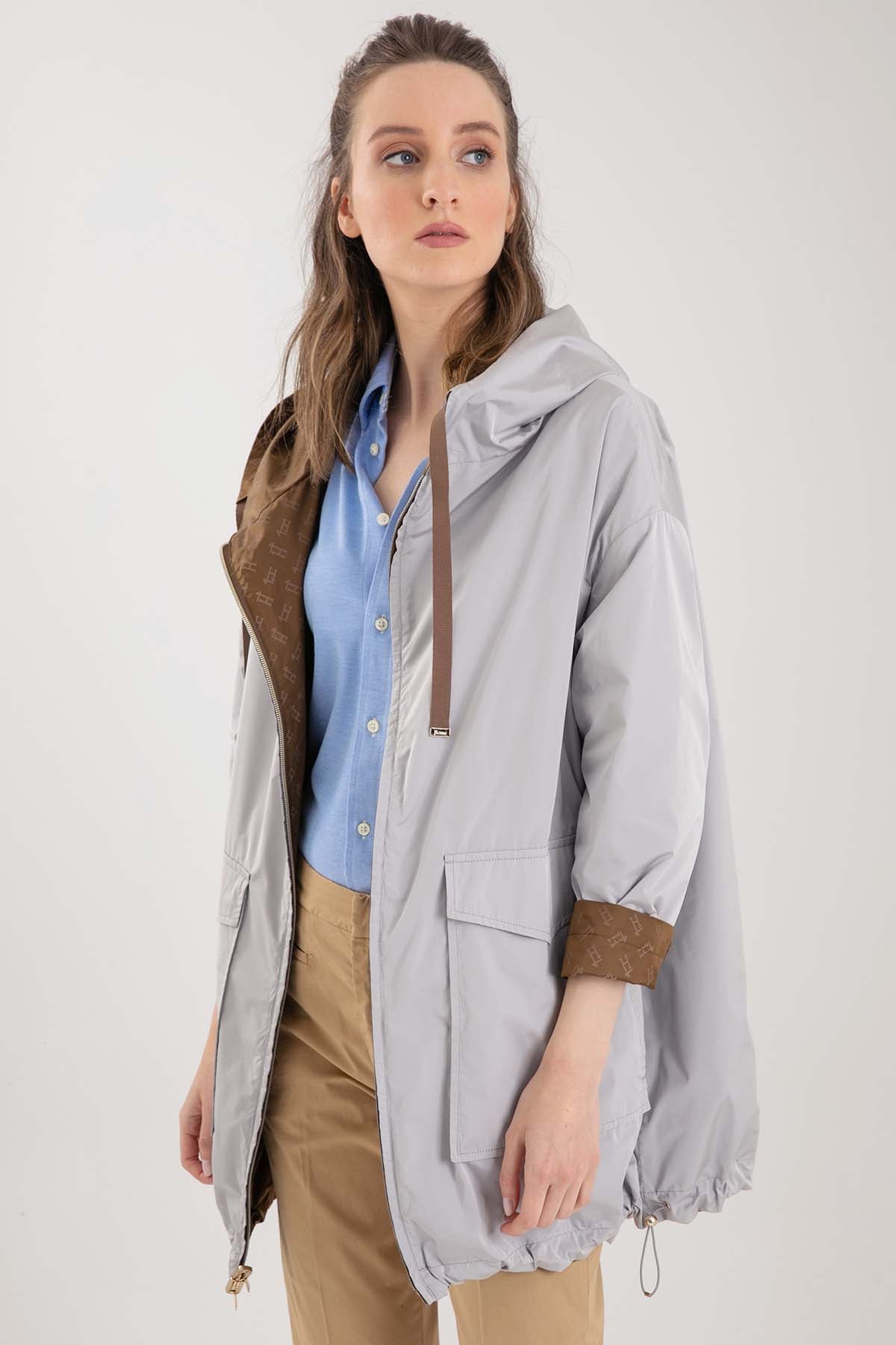 Herno Çift Taraflı Monogramlı Trençkot-Libas Trendy Fashion Store