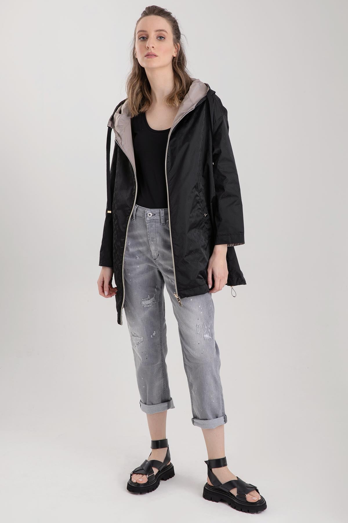 Herno Çift Taraflı Monogramlı Trençkot-Libas Trendy Fashion Store