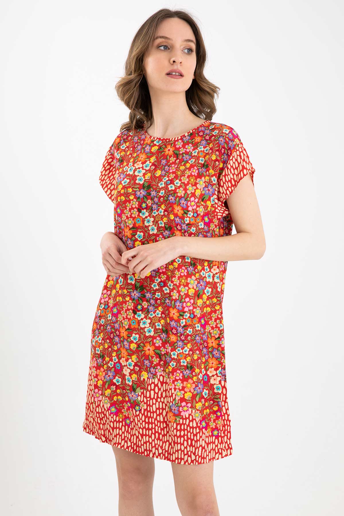 Rene Derhy Diz Üstü Desenli Elbise-Libas Trendy Fashion Store