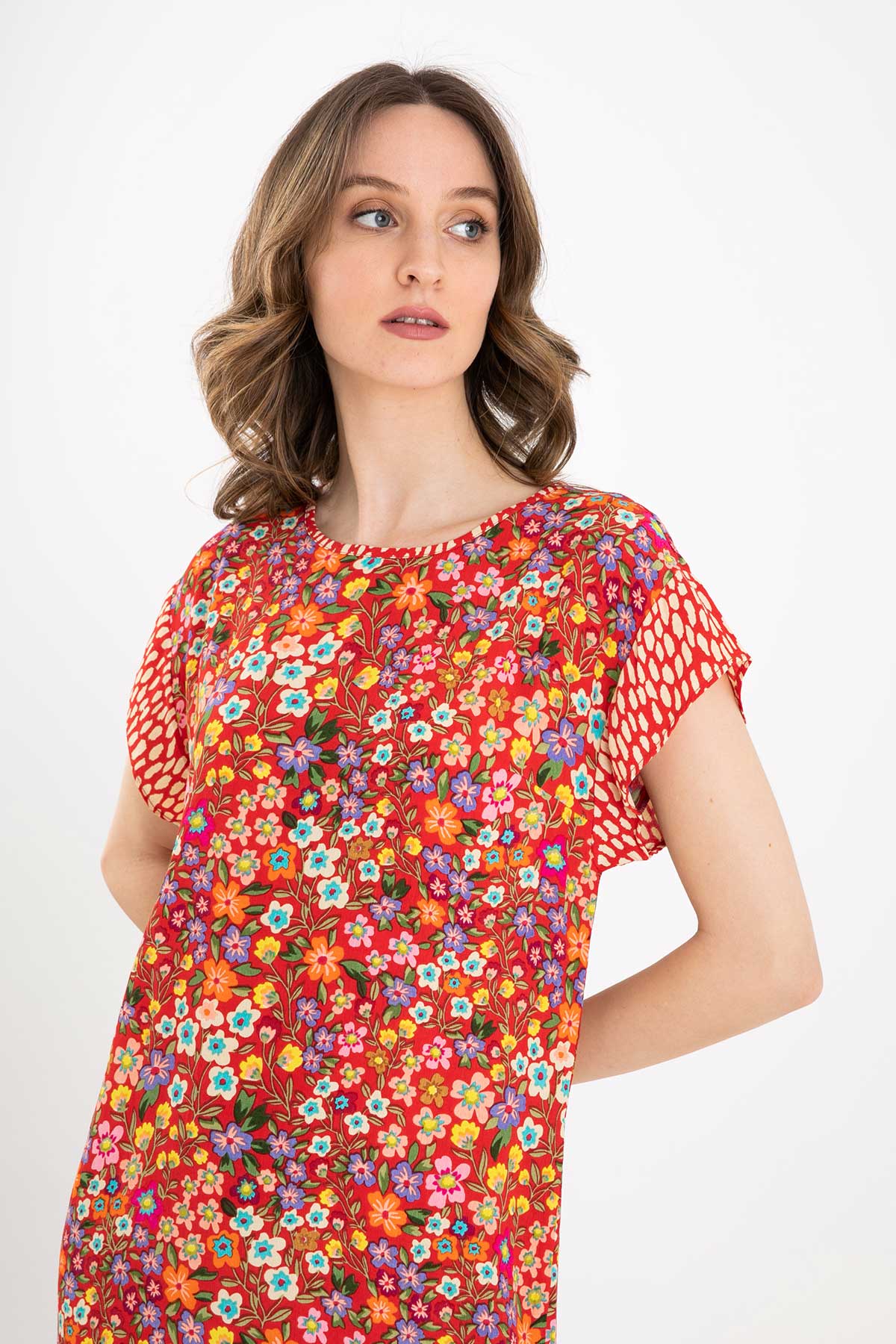 Rene Derhy Diz Üstü Desenli Elbise-Libas Trendy Fashion Store