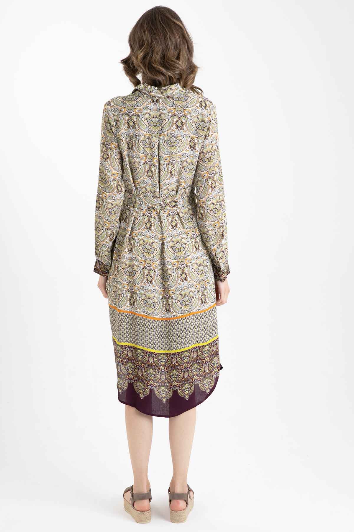 Rene Derhy Belden Kuşaklı Midi Elbise-Libas Trendy Fashion Store