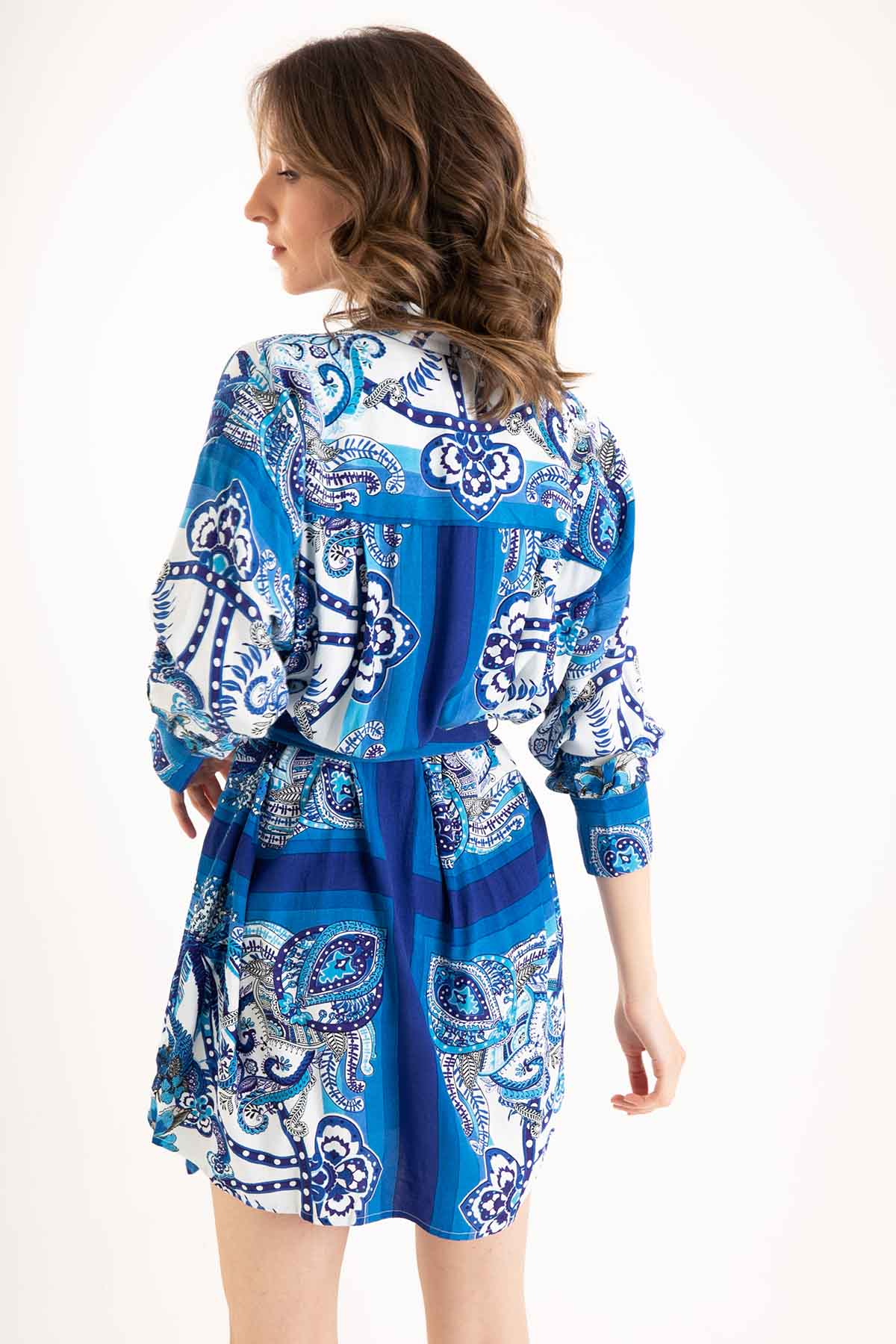 Rene Derhy Belden Kemerli Mini Elbise-Libas Trendy Fashion Store