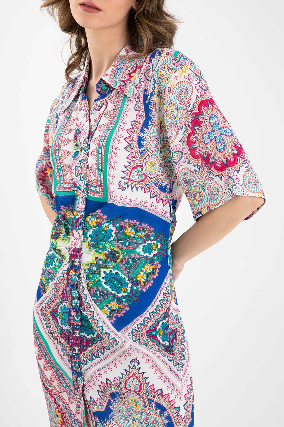 Rene Derhy Desenli Maxi Elbise-Libas Trendy Fashion Store