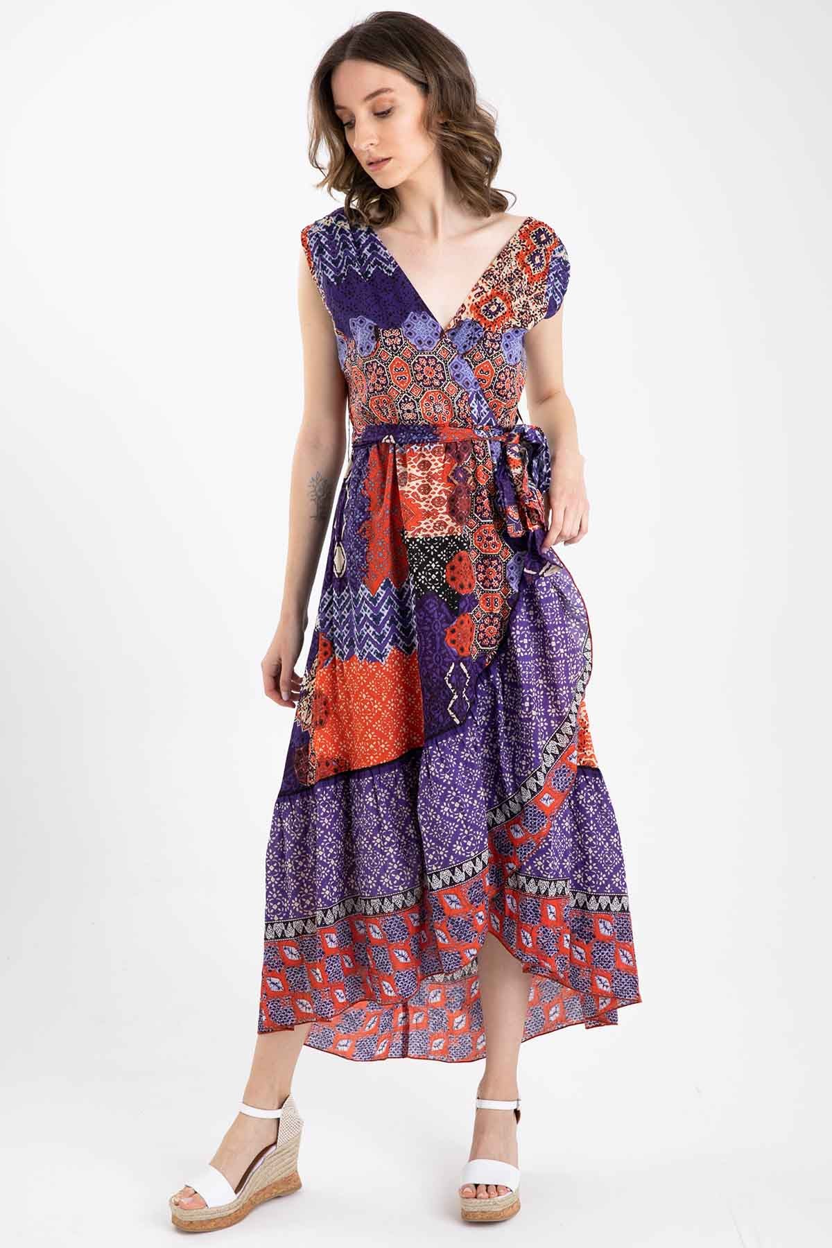 Rene Derhy Belden Kuşaklı Maxi Elbise-Libas Trendy Fashion Store