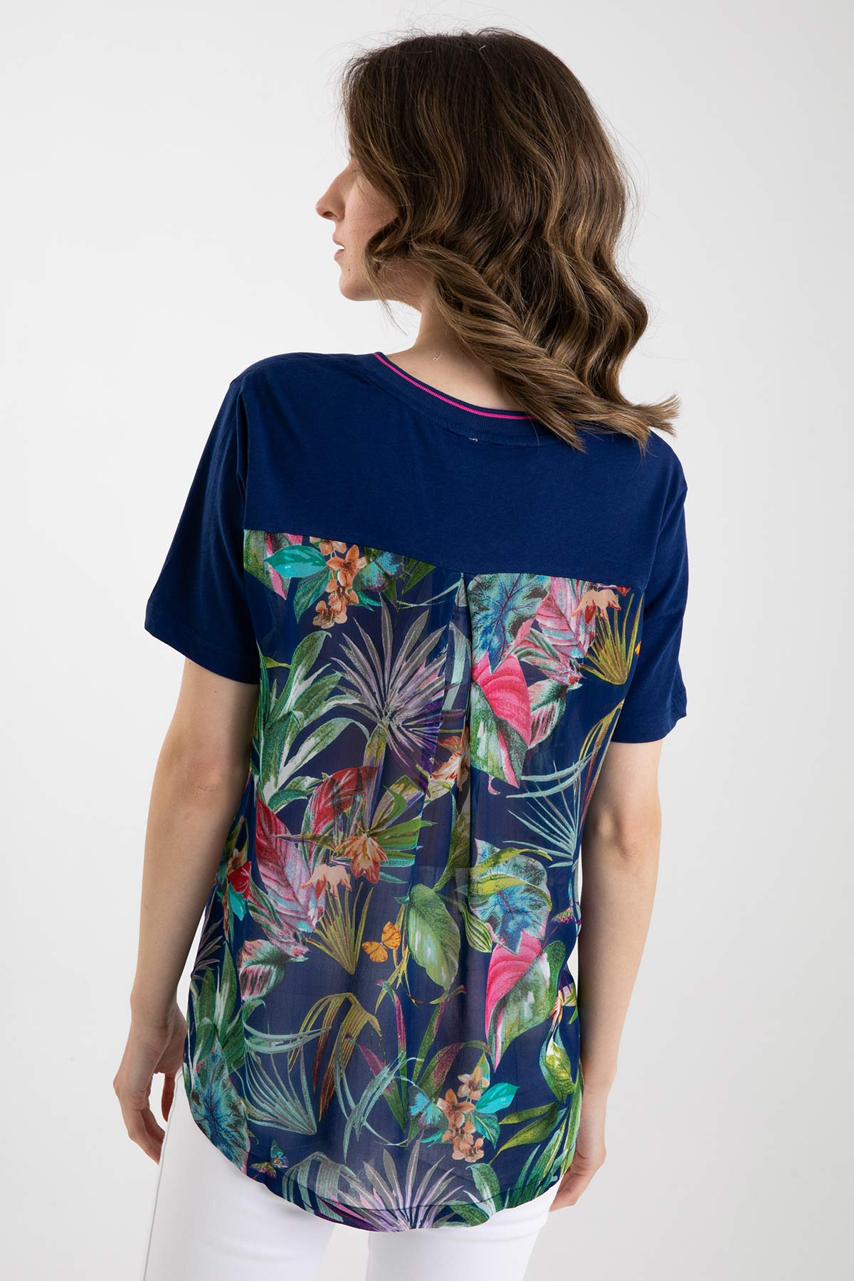 Rene Derhy V Yaka Kısa Kollu T-shirt-Libas Trendy Fashion Store