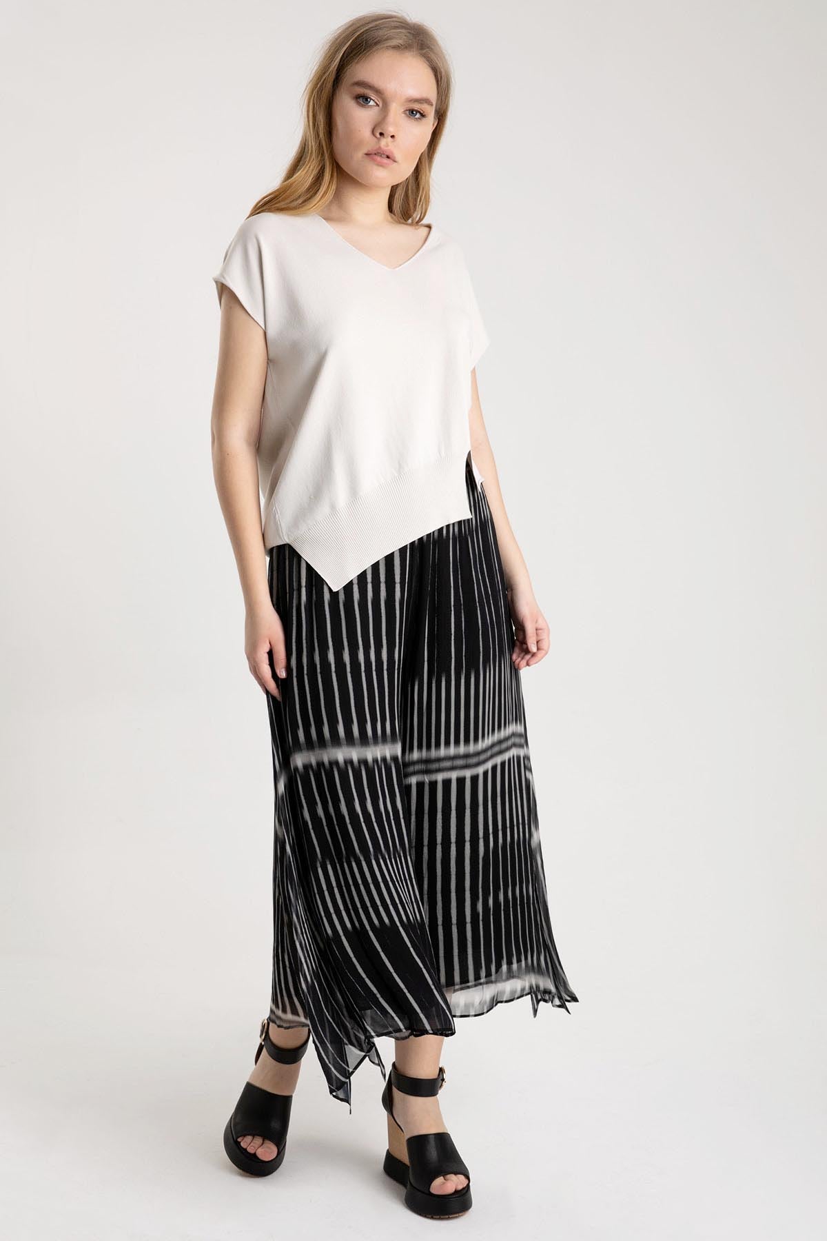 Crea Concept V Yakalı Asimetrik Bluz-Libas Trendy Fashion Store