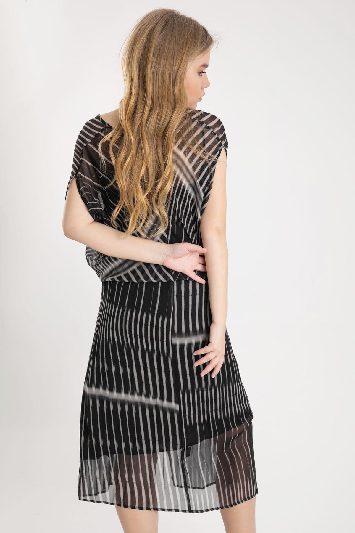 Crea Concept Bel Drape V Yaka Elbise-Libas Trendy Fashion Store