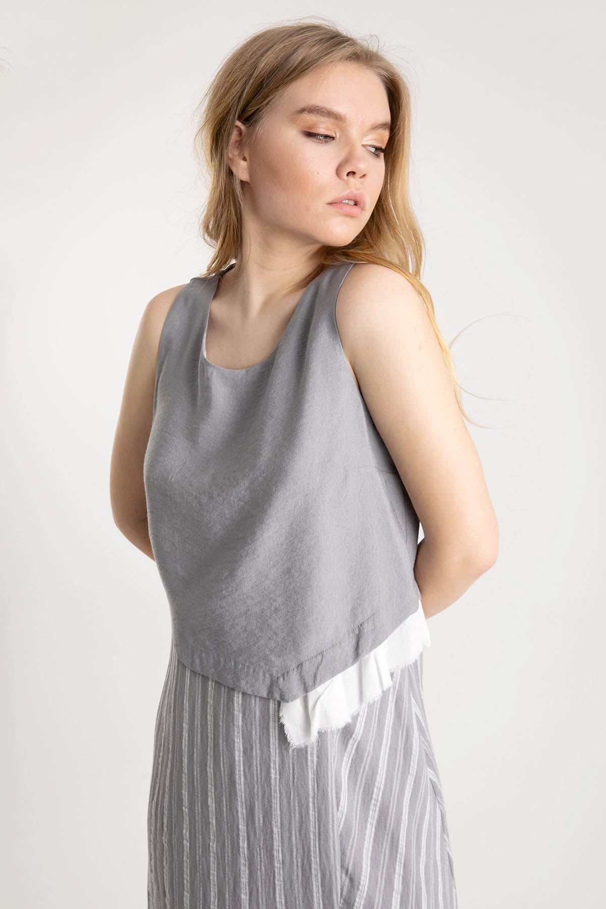 Crea Concept Kolsuz Çift Kumaş Elbise-Libas Trendy Fashion Store