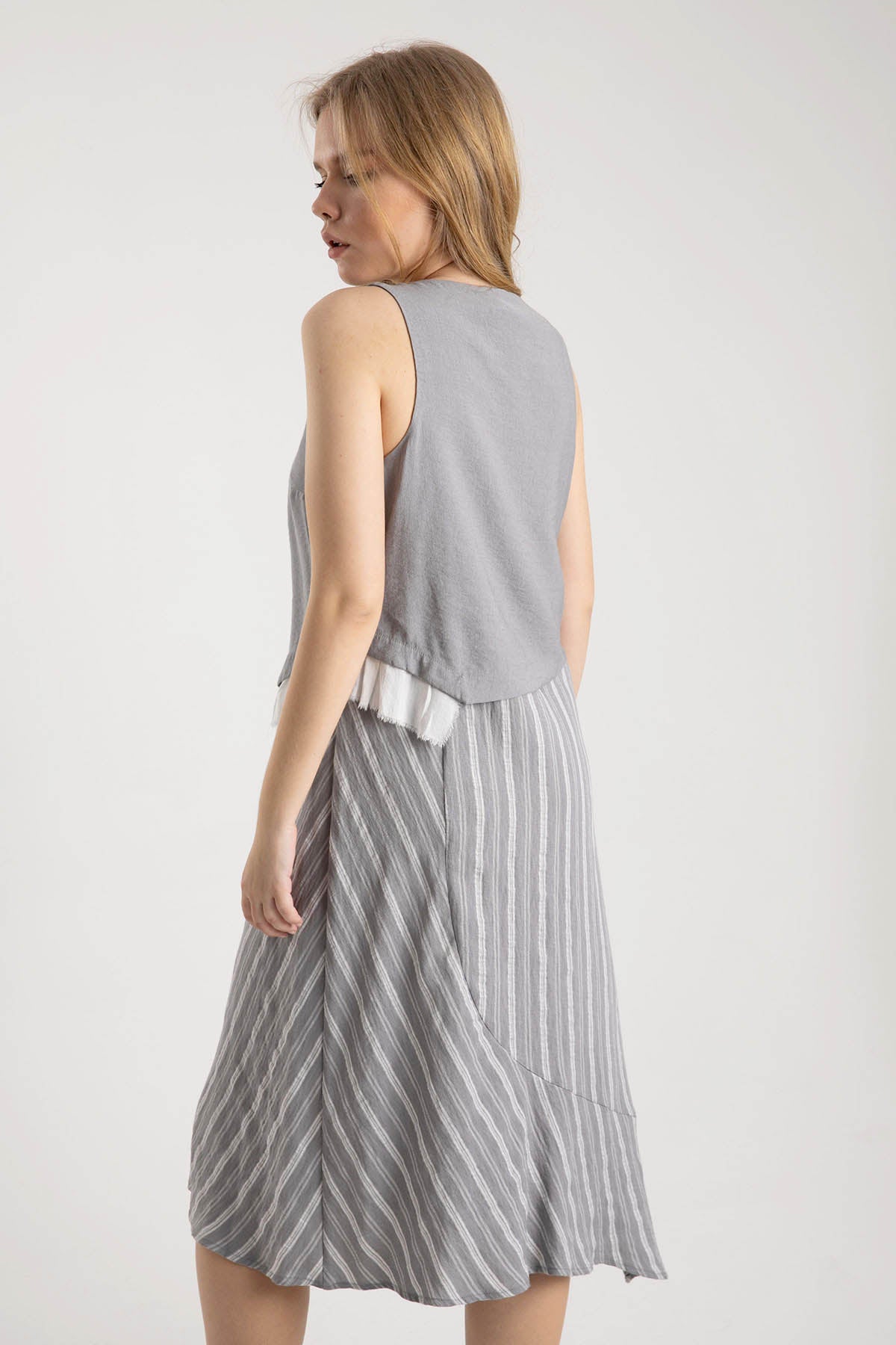 Crea Concept Kolsuz Çift Kumaş Elbise-Libas Trendy Fashion Store