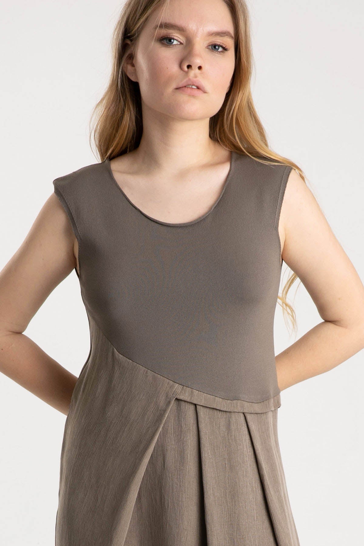 Crea Concept Volanlı Kolsuz Elbise-Libas Trendy Fashion Store