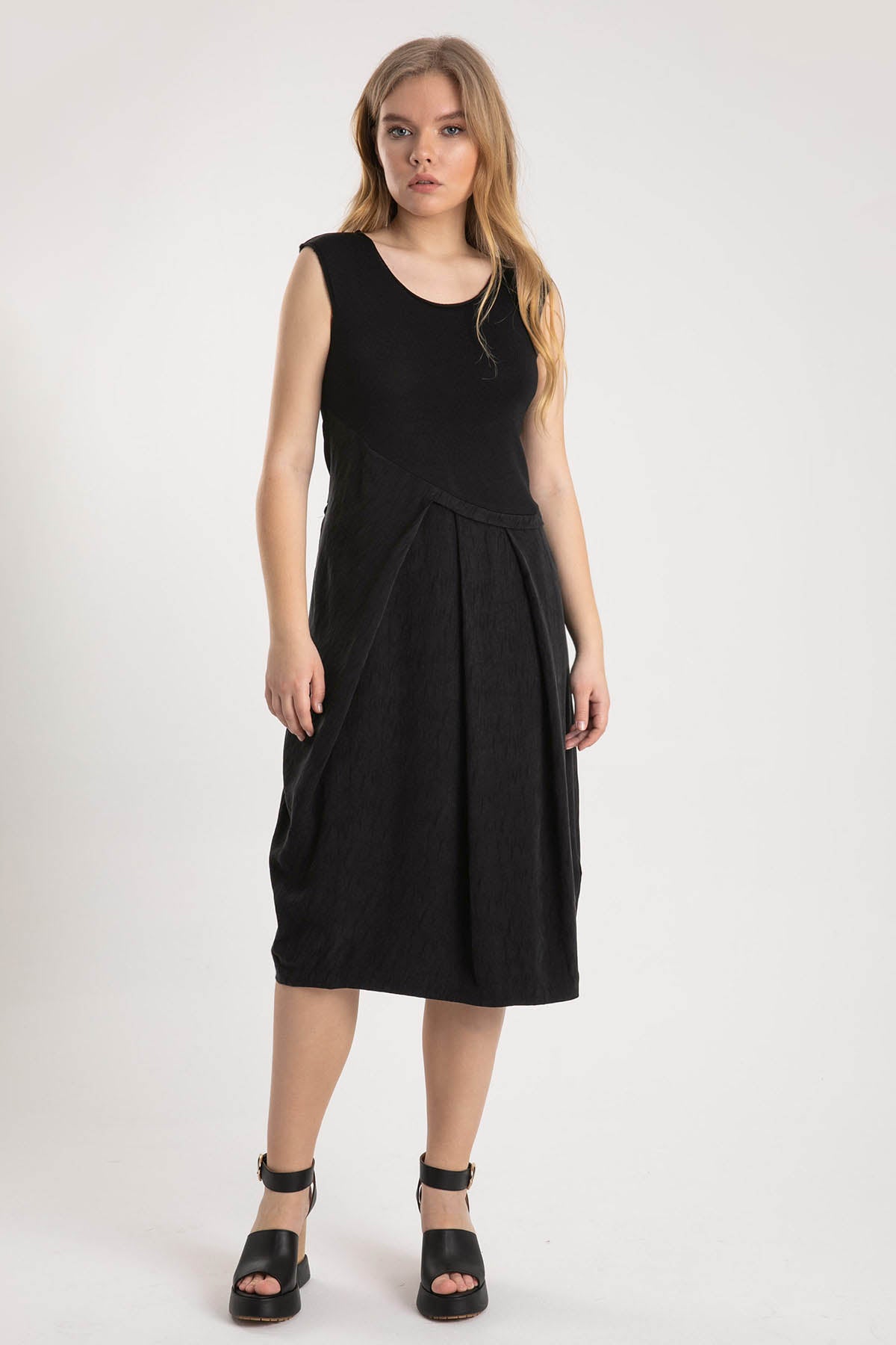 Crea Concept Belden Büzgülü Kolsuz Elbise-Libas Trendy Fashion Store