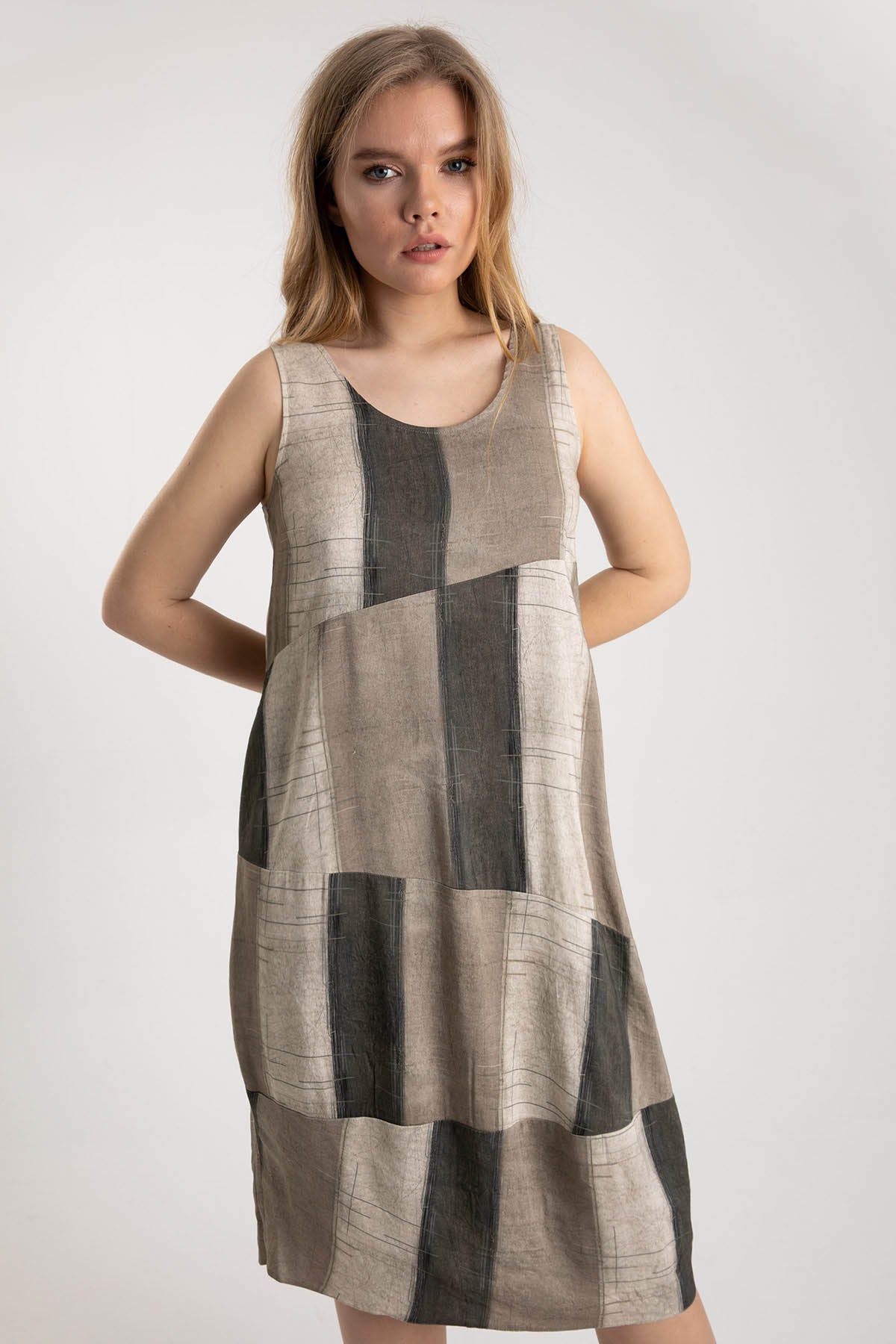 Crea Concept Yuvarlak Yaka Kolsuz Elbise-Libas Trendy Fashion Store