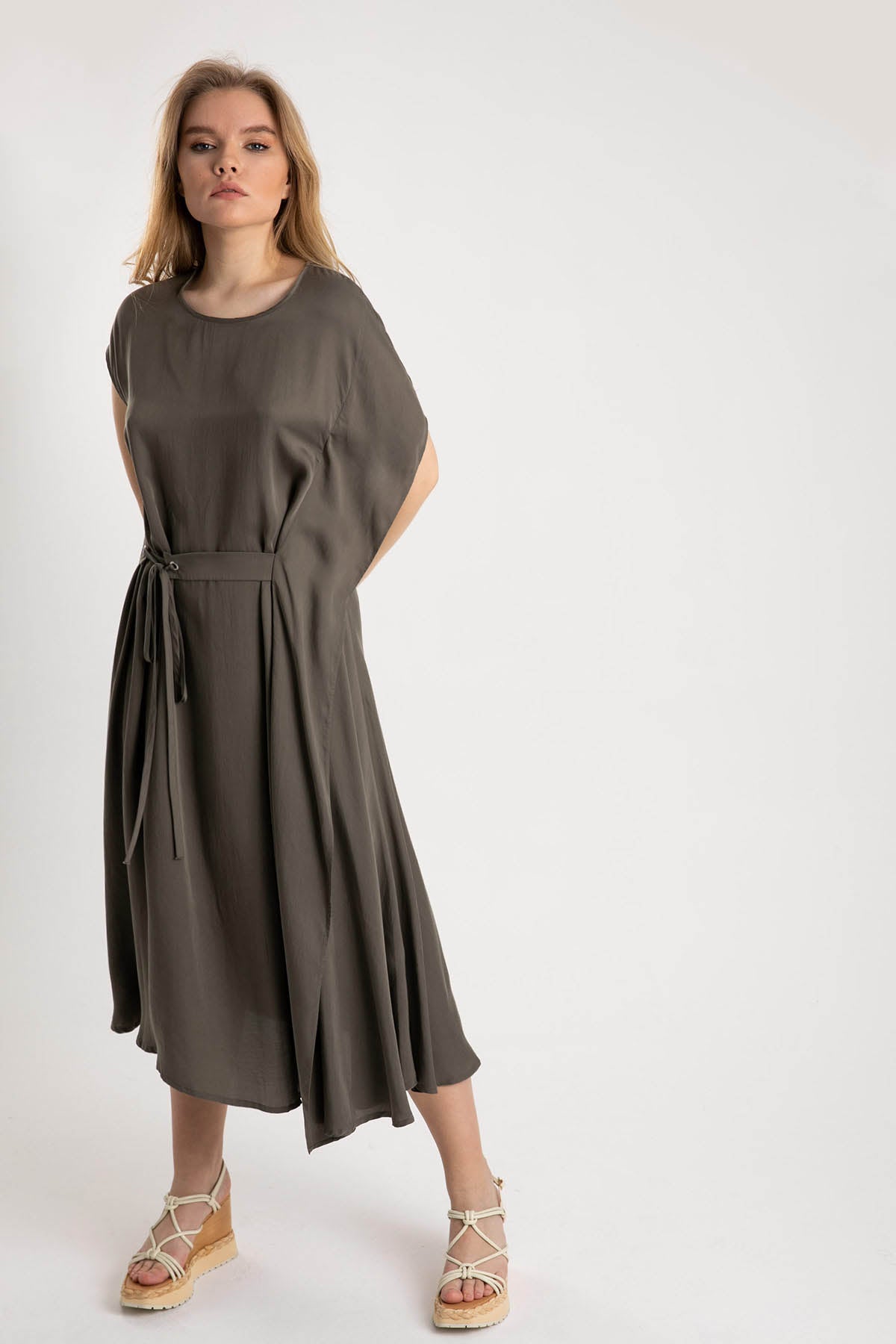 Crea Concept Belden Kuşaklı Midi Elbise-Libas Trendy Fashion Store