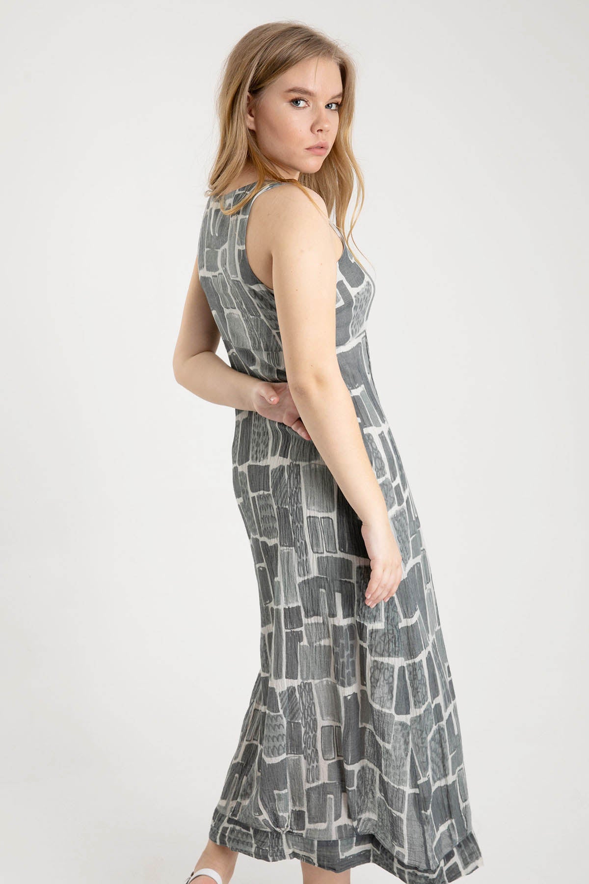 Crea Concept Kruvaze Yırtmaçlı Midi Elbise-Libas Trendy Fashion Store