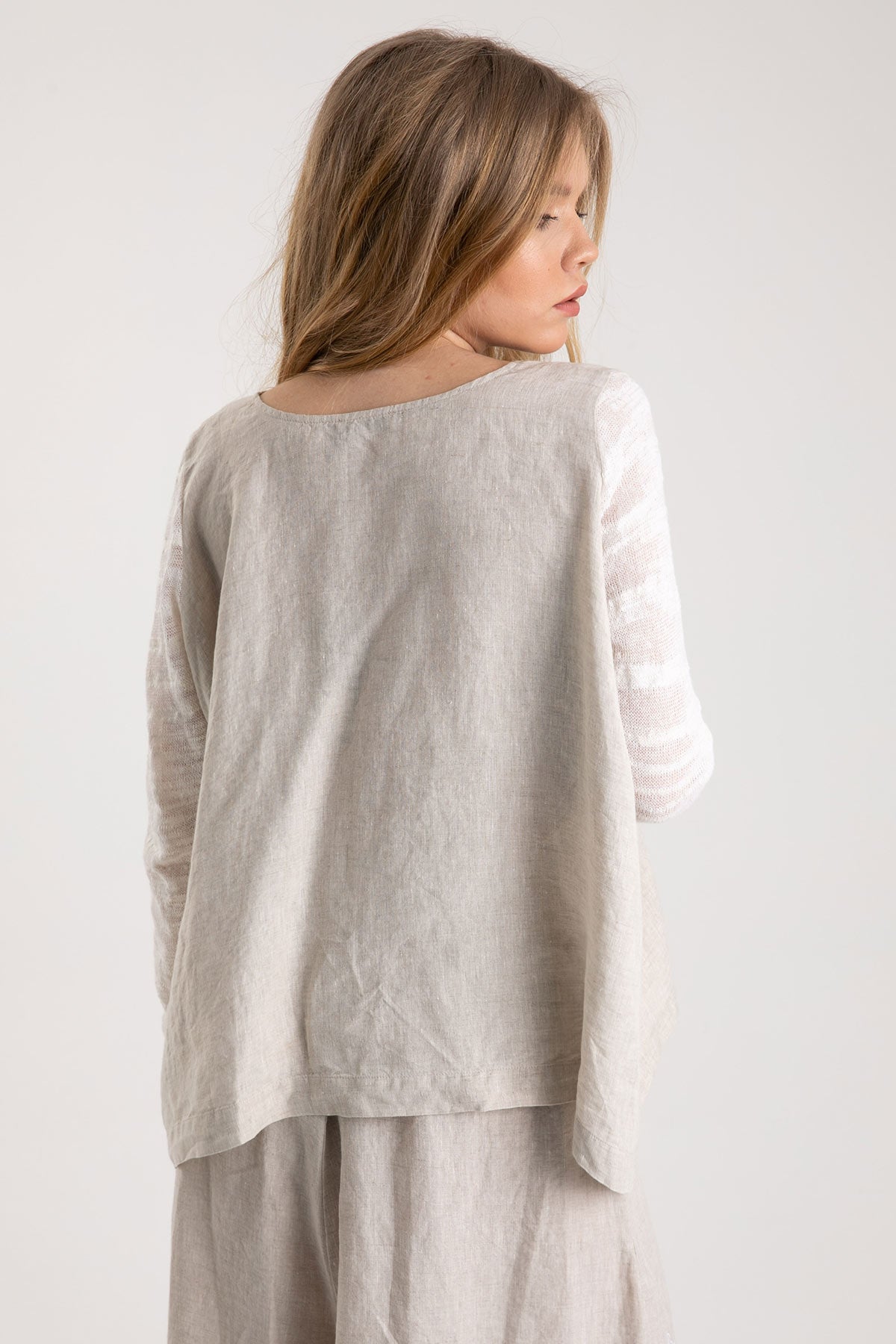 Crea Concept Keten Uzun Kollu Bluz-Libas Trendy Fashion Store