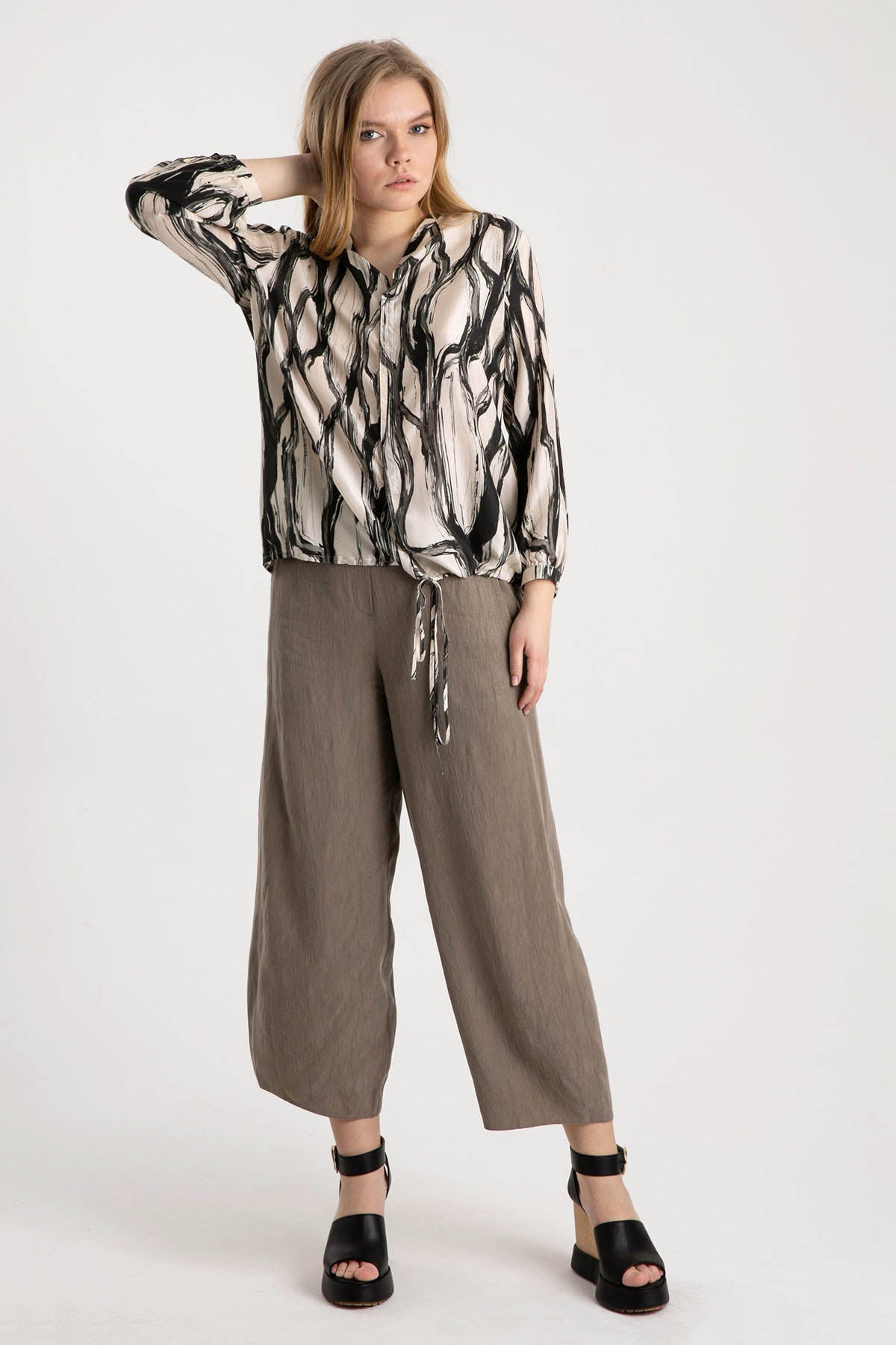 Crea Concept Belden Büzgülü İpek Gömlek-Libas Trendy Fashion Store