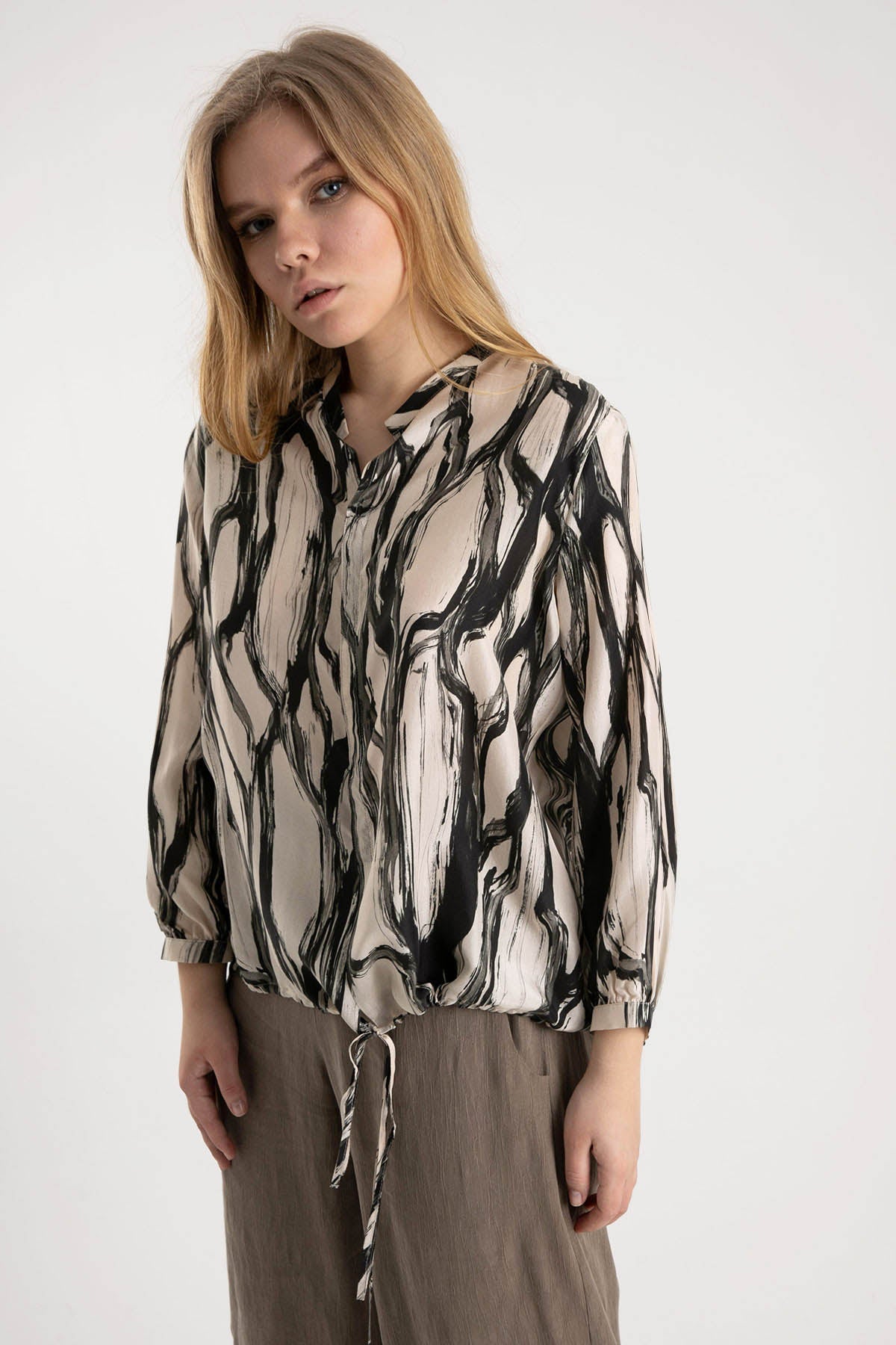 Crea Concept Belden Büzgülü İpek Gömlek-Libas Trendy Fashion Store