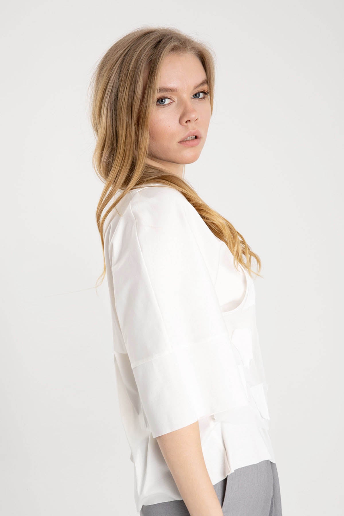 Crea Concept Yama Detaylı Yarım Kollu Bluz-Libas Trendy Fashion Store