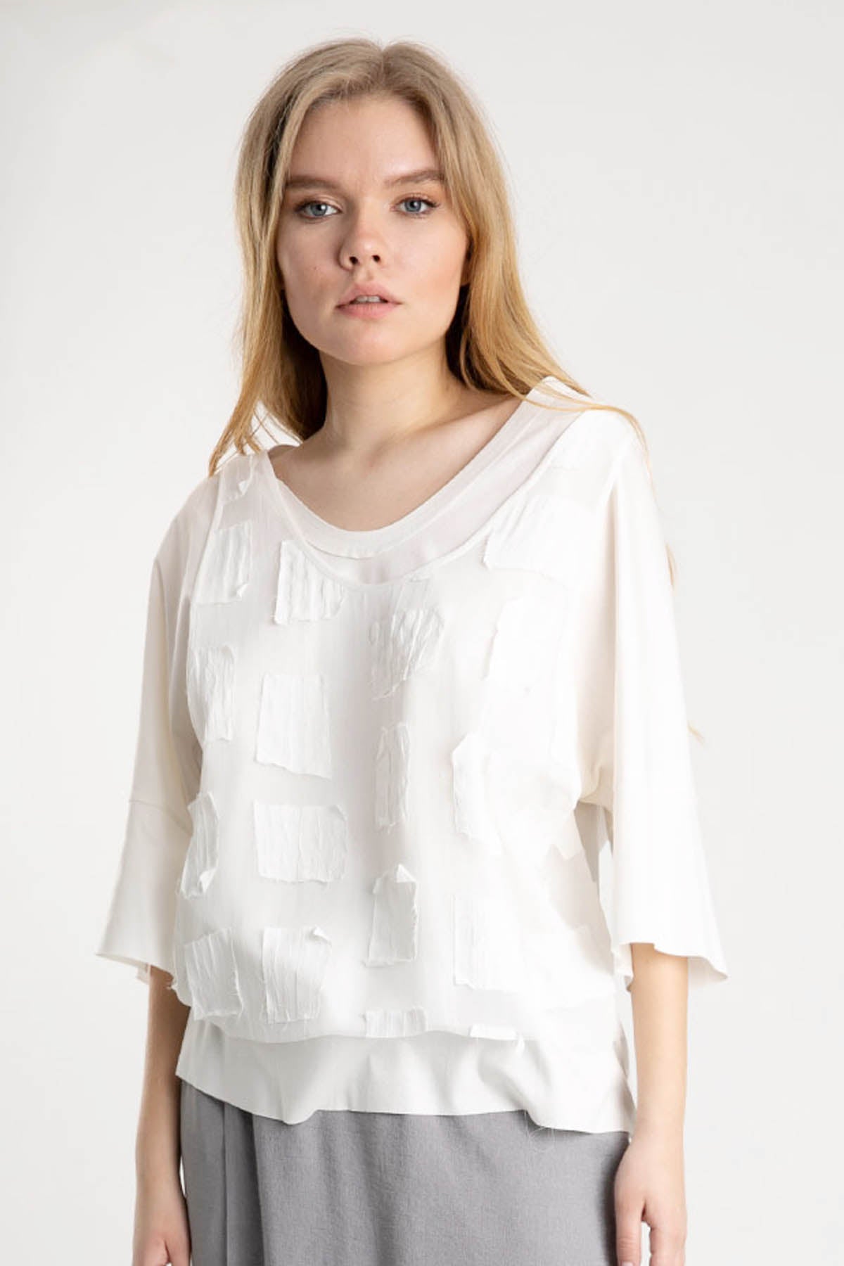 Crea Concept Yama Detaylı Yarım Kollu Bluz-Libas Trendy Fashion Store