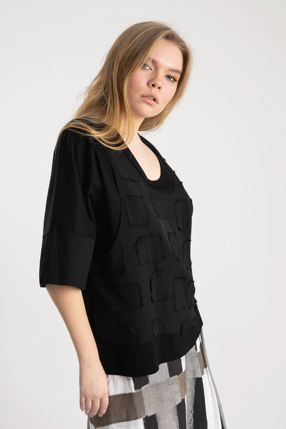 Crea Concept Yama Detaylı Yarım Kollu Bluz-Libas Trendy Fashion Store