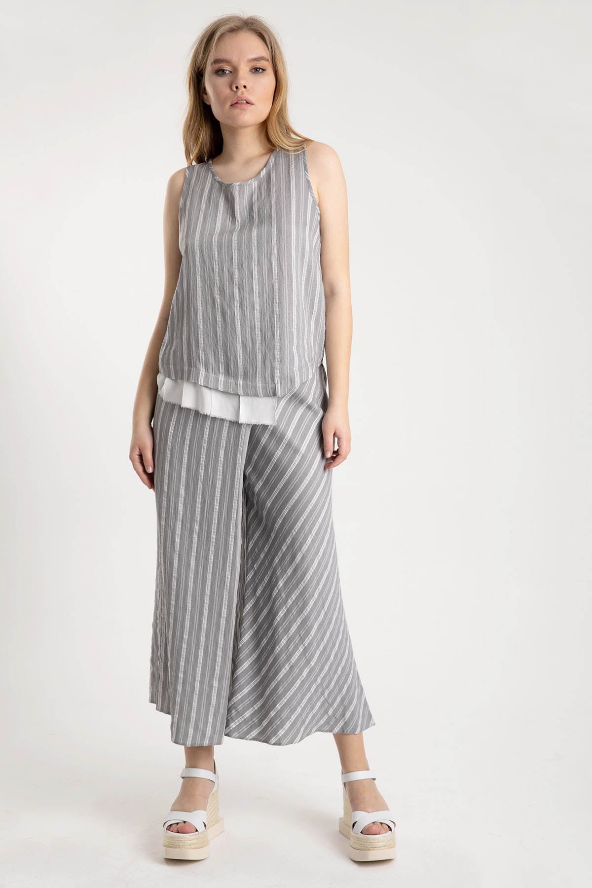 Crea Concept Çizgili Asimetrik Bluz-Libas Trendy Fashion Store