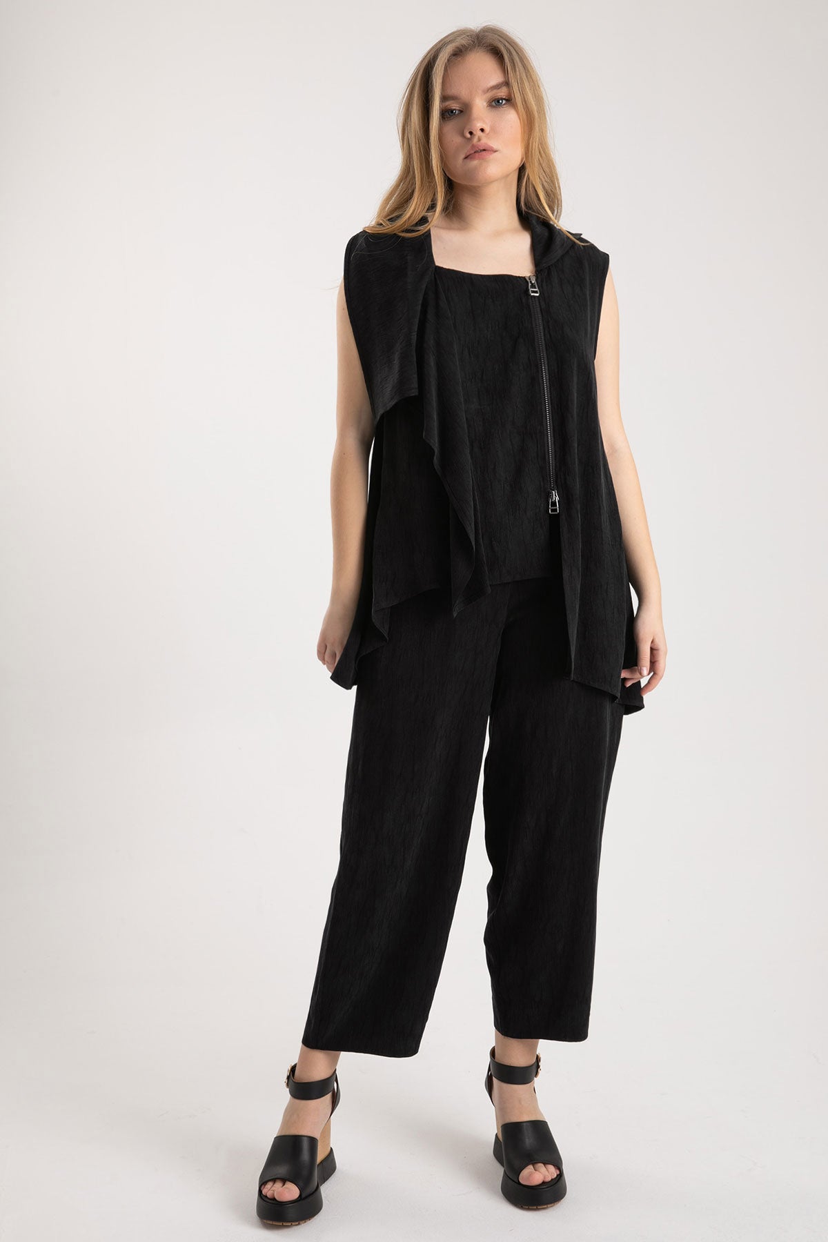 Crea Concept Fermuarlı Asimetrik Yelek-Libas Trendy Fashion Store