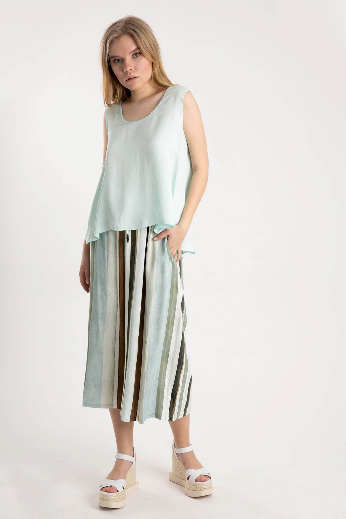 Crea Concept Yuvarlak Yaka Kolsuz Bluz-Libas Trendy Fashion Store