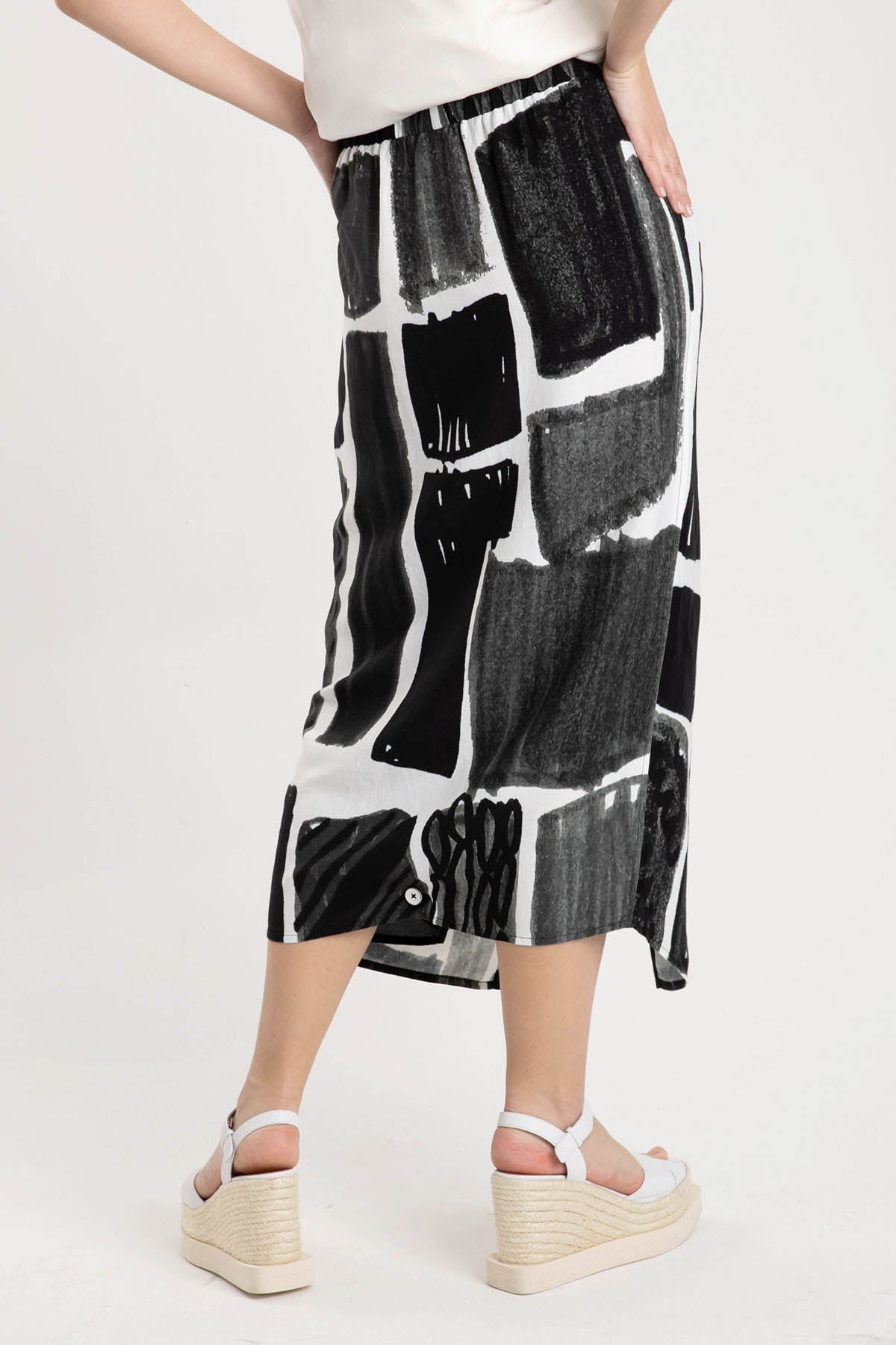 Crea Concept Beli Lastikli Kruvaze Midi Etek-Libas Trendy Fashion Store