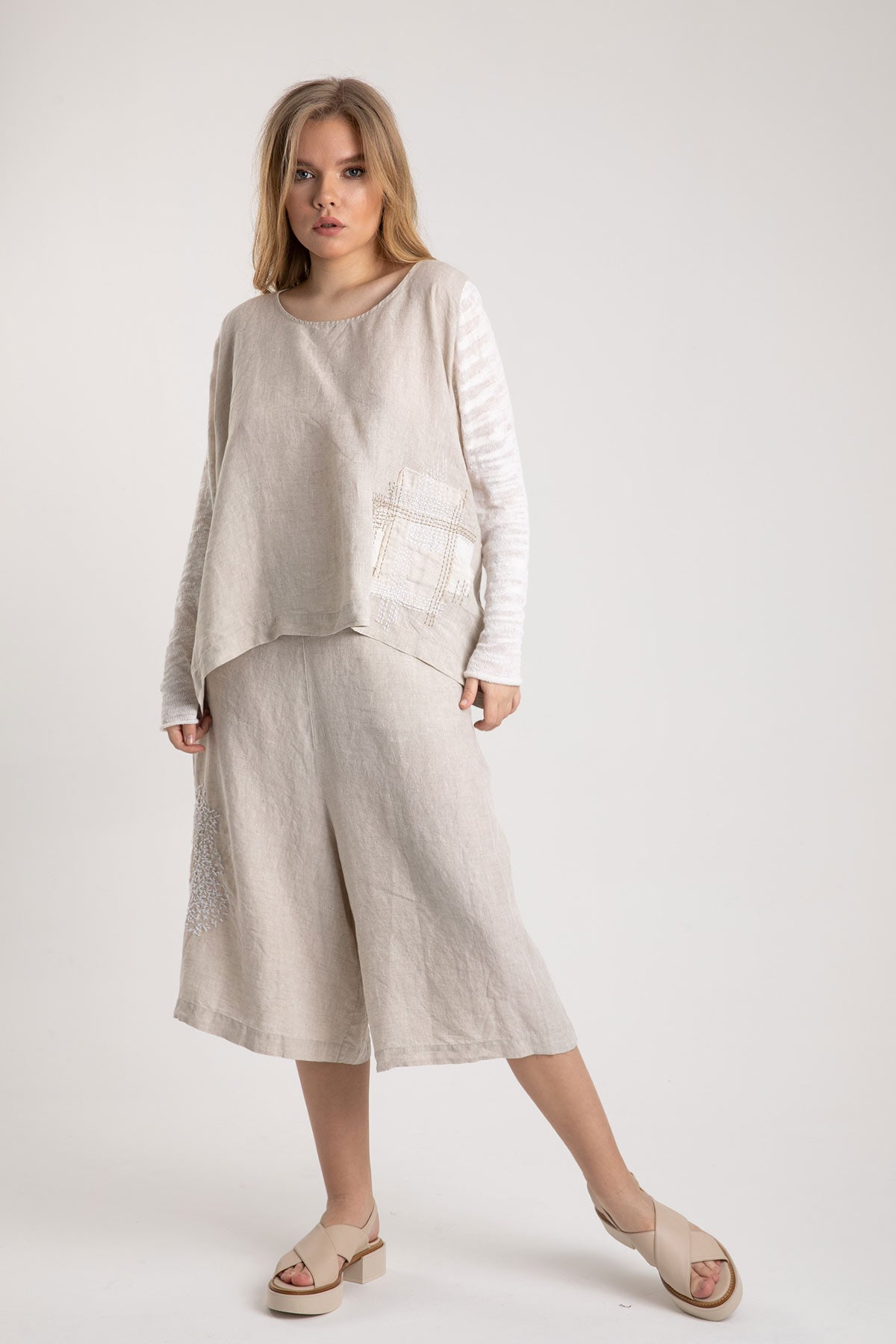 Crea Concept Crop Paça Keten Pantolon-Libas Trendy Fashion Store