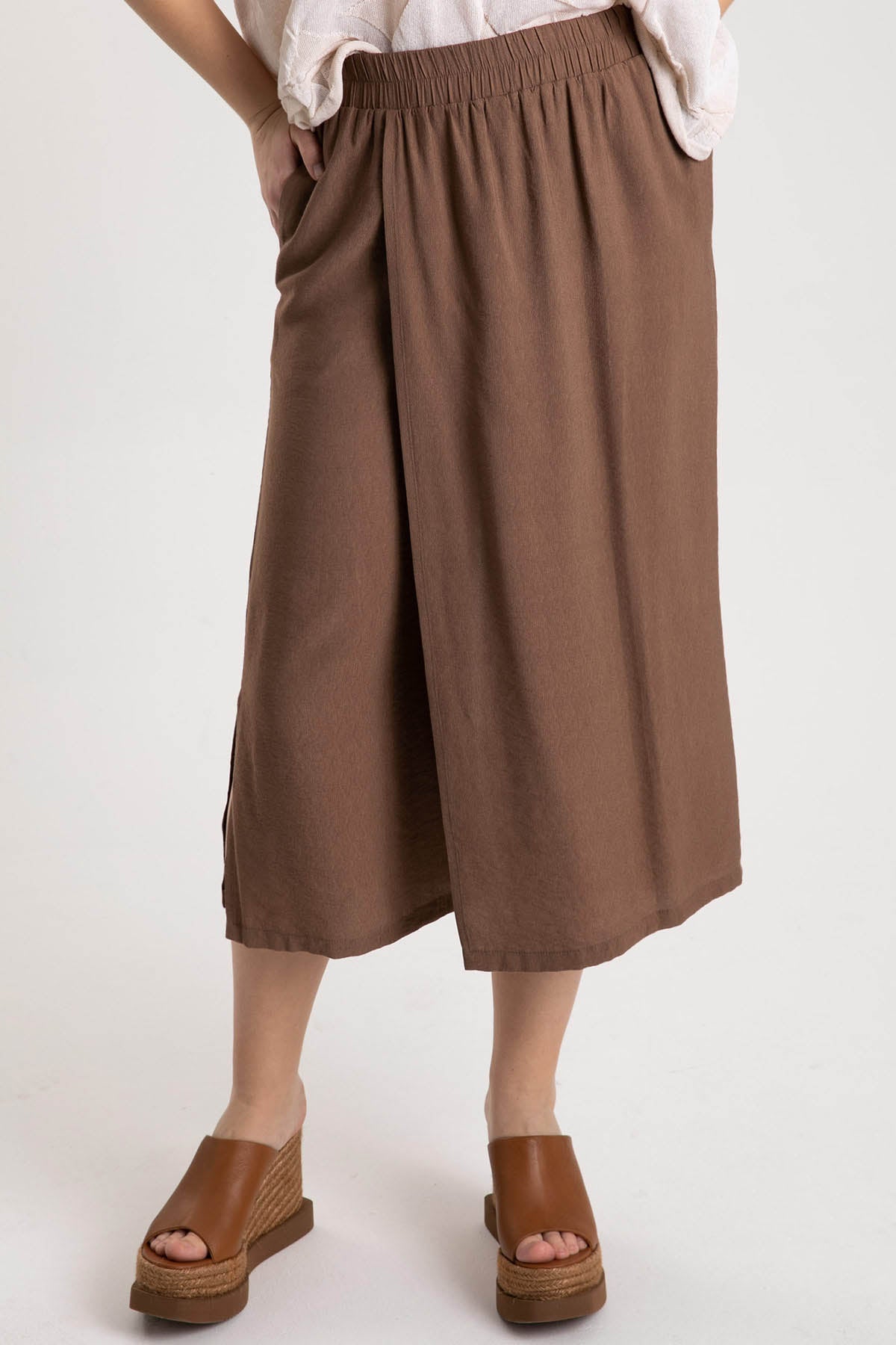 Crea Concept Beli Lastikli Crop Pantolon-Libas Trendy Fashion Store