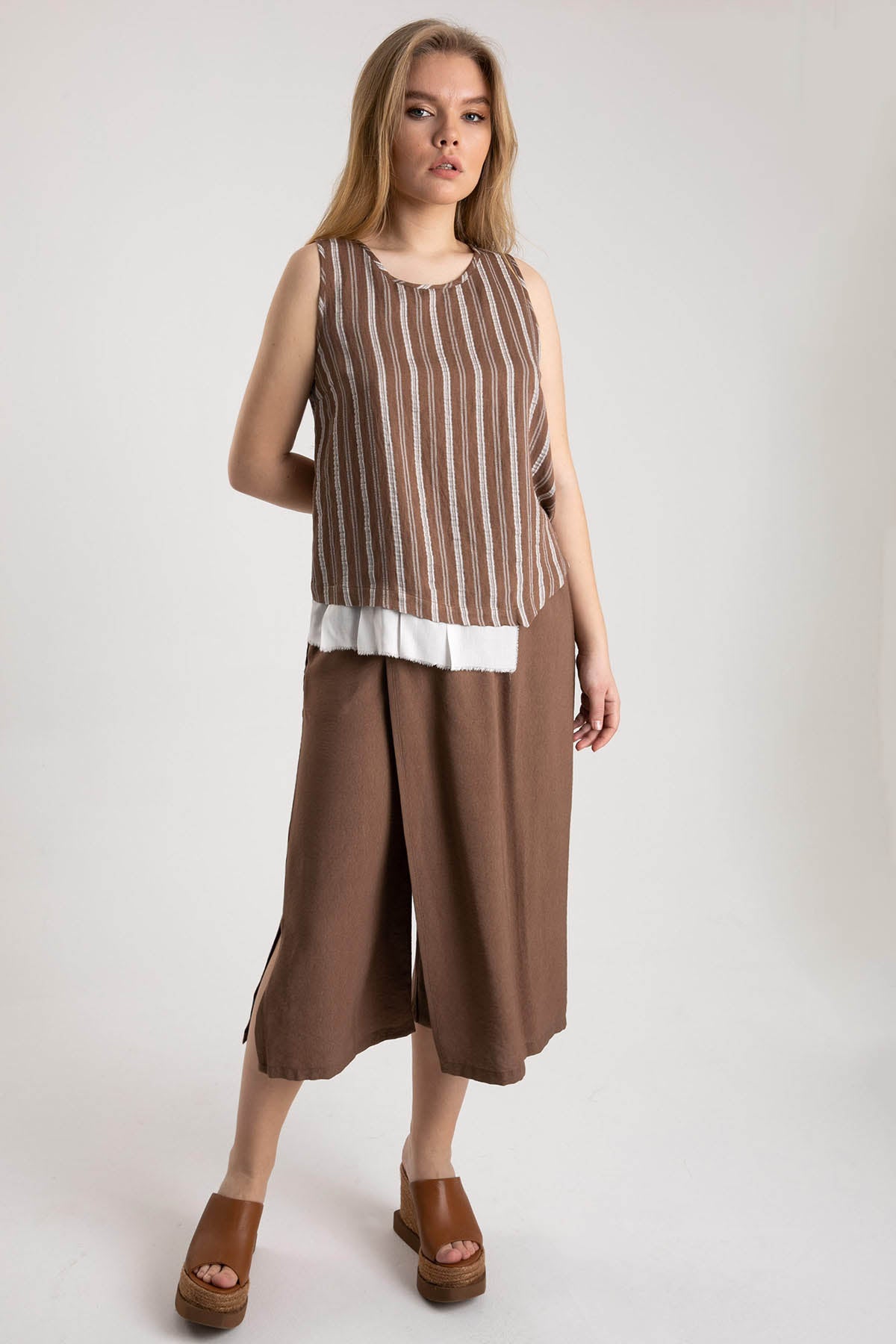 Crea Concept Beli Lastikli Crop Pantolon-Libas Trendy Fashion Store