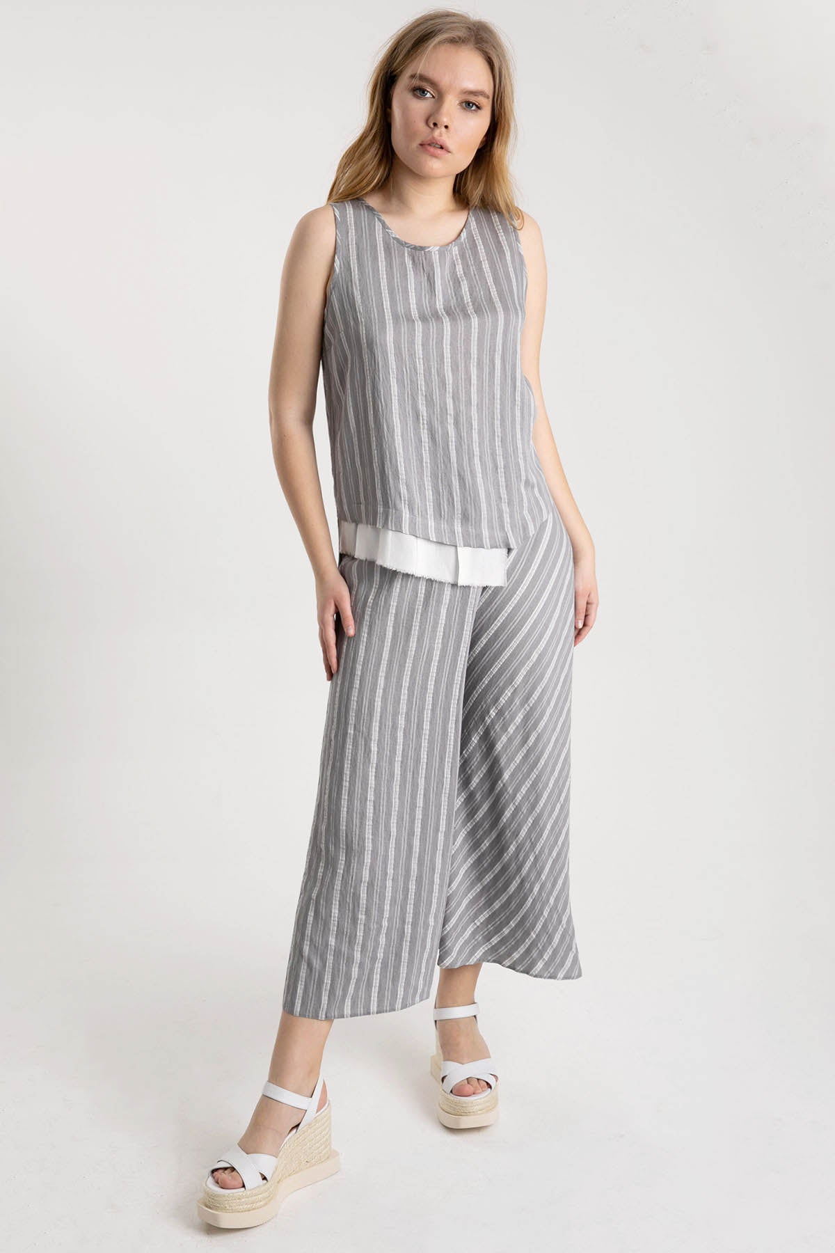 Crea Concept Beli Lastikli Crop Pantolon-Libas Trendy Fashion Store