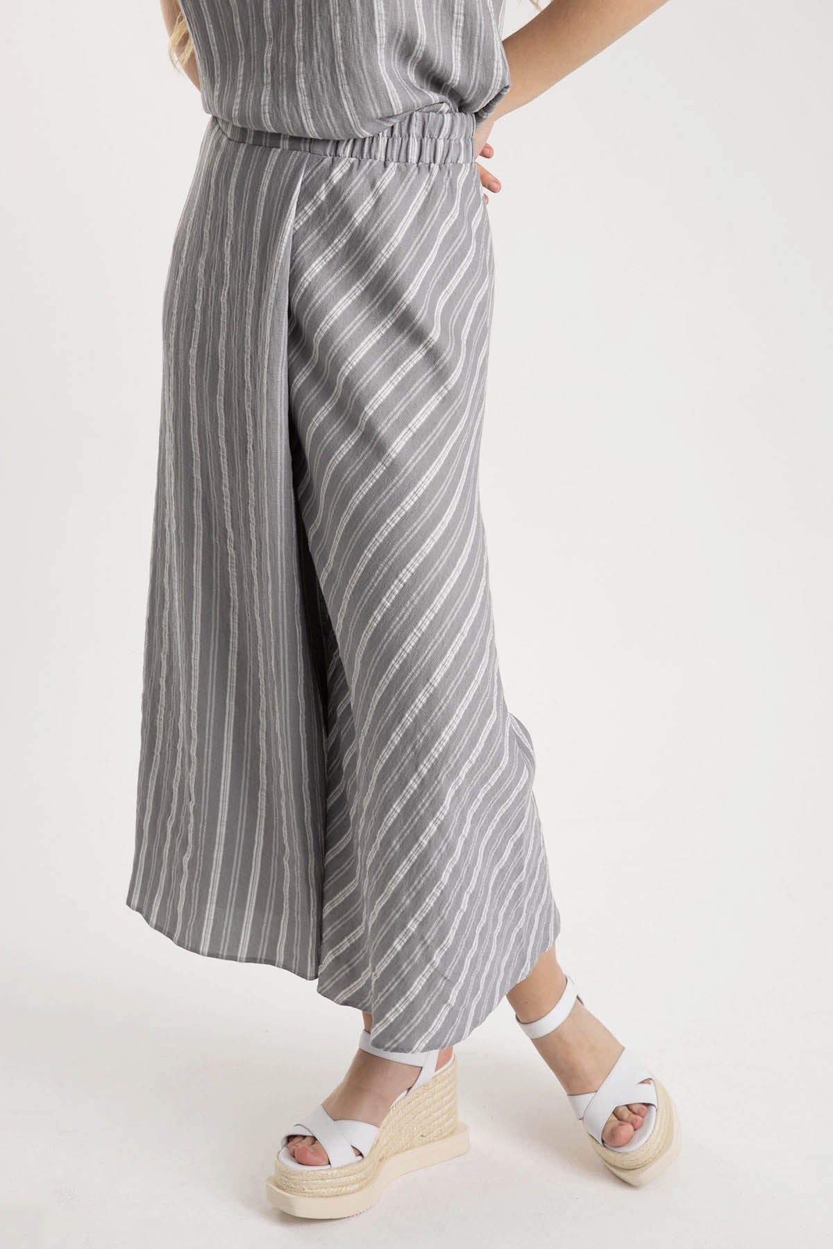 Crea Concept Beli Lastikli Crop Pantolon-Libas Trendy Fashion Store