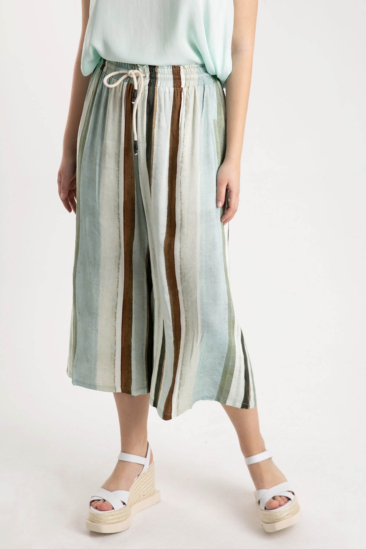 Crea Concept Beli Lastikli Crop Pantolon-Libas Trendy Fashion Store