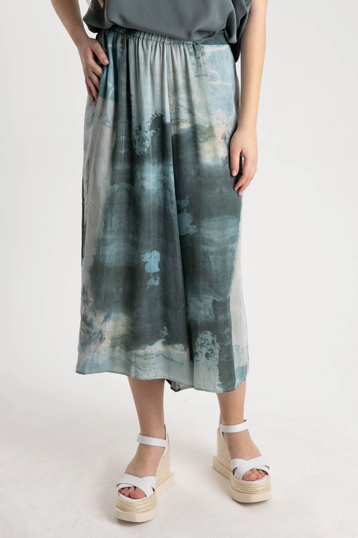 Crea Concept Beli Lastikli Geniş Crop Paça Pantolon-Libas Trendy Fashion Store