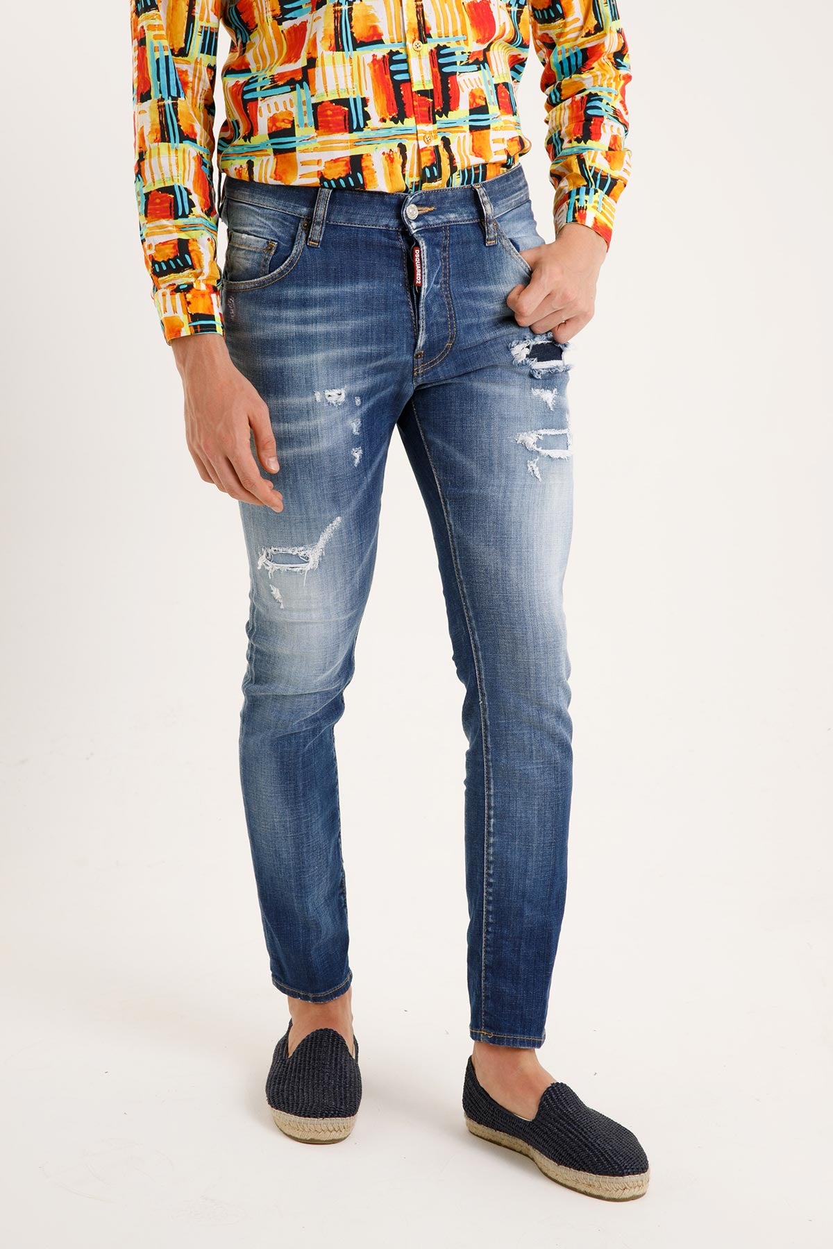 Dsquared Yırtık Detaylı Yıkamalı Jeans-Libas Trendy Fashion Store