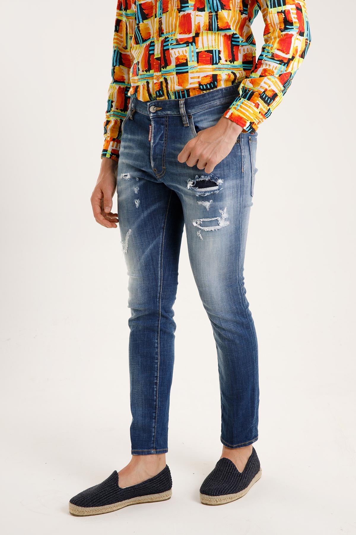 Dsquared Yırtık Detaylı Yıkamalı Jeans-Libas Trendy Fashion Store