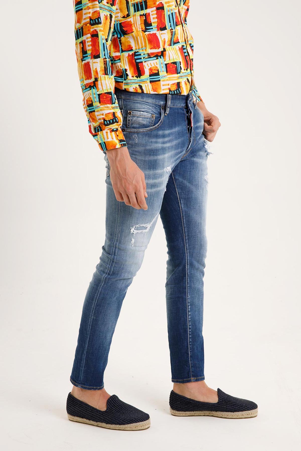 Dsquared Yırtık Detaylı Yıkamalı Jeans-Libas Trendy Fashion Store